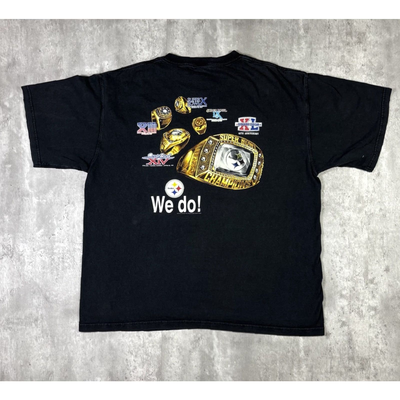 NFL VINTAGE NFL Steelers T-Shirt XL Black Crew Neck Short Sleeve Cotton Men Sports Championship 90s Fans Mens Size US L / EU 52-54 / 3 - 2 Thumbnail