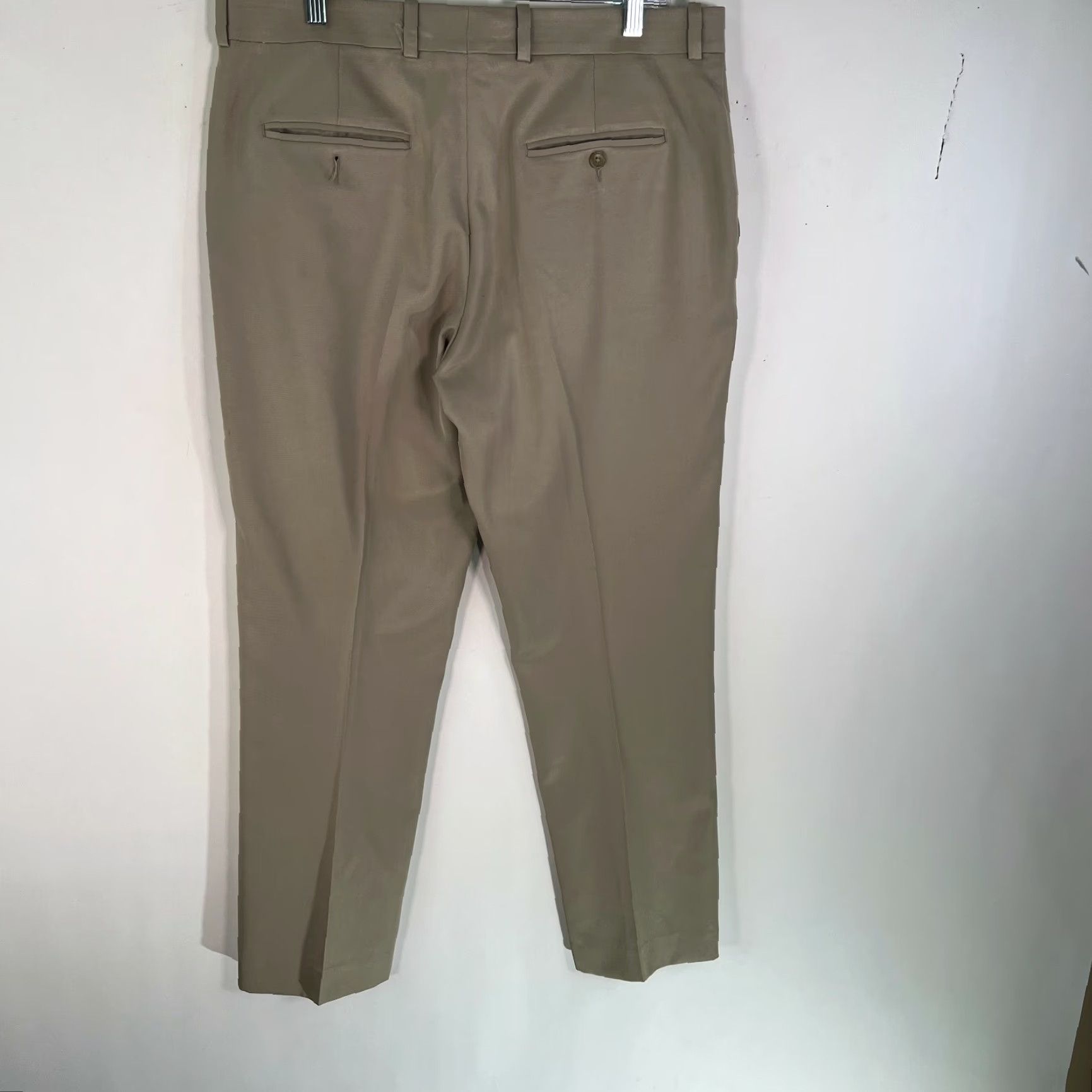 Perry Ellis Perry Ellis Portfolio Mens Flat Front Dress Pants Size 34 Modern Fit Beige 34X30 Size US 34 / EU 50 - 2 Thumbnail