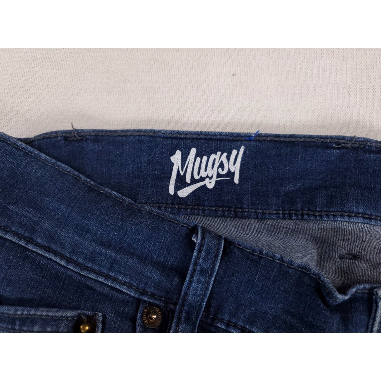 Vintage Mugsy Jeans Blue Tapered Stretch Mens 32x30.5 Inseam 30.5 Blue Fultons Mens Jeans Size US 32 / EU 48 - 3 Thumbnail