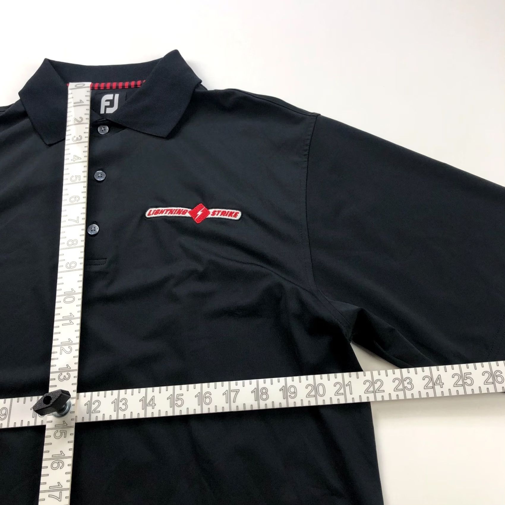Footjoy FootJoy Polo Shirt Black Logo FJ Medium Mens Golf SS Stretch Button Solid Shirt Size US M / EU 48-50 / 2 - 4 Thumbnail