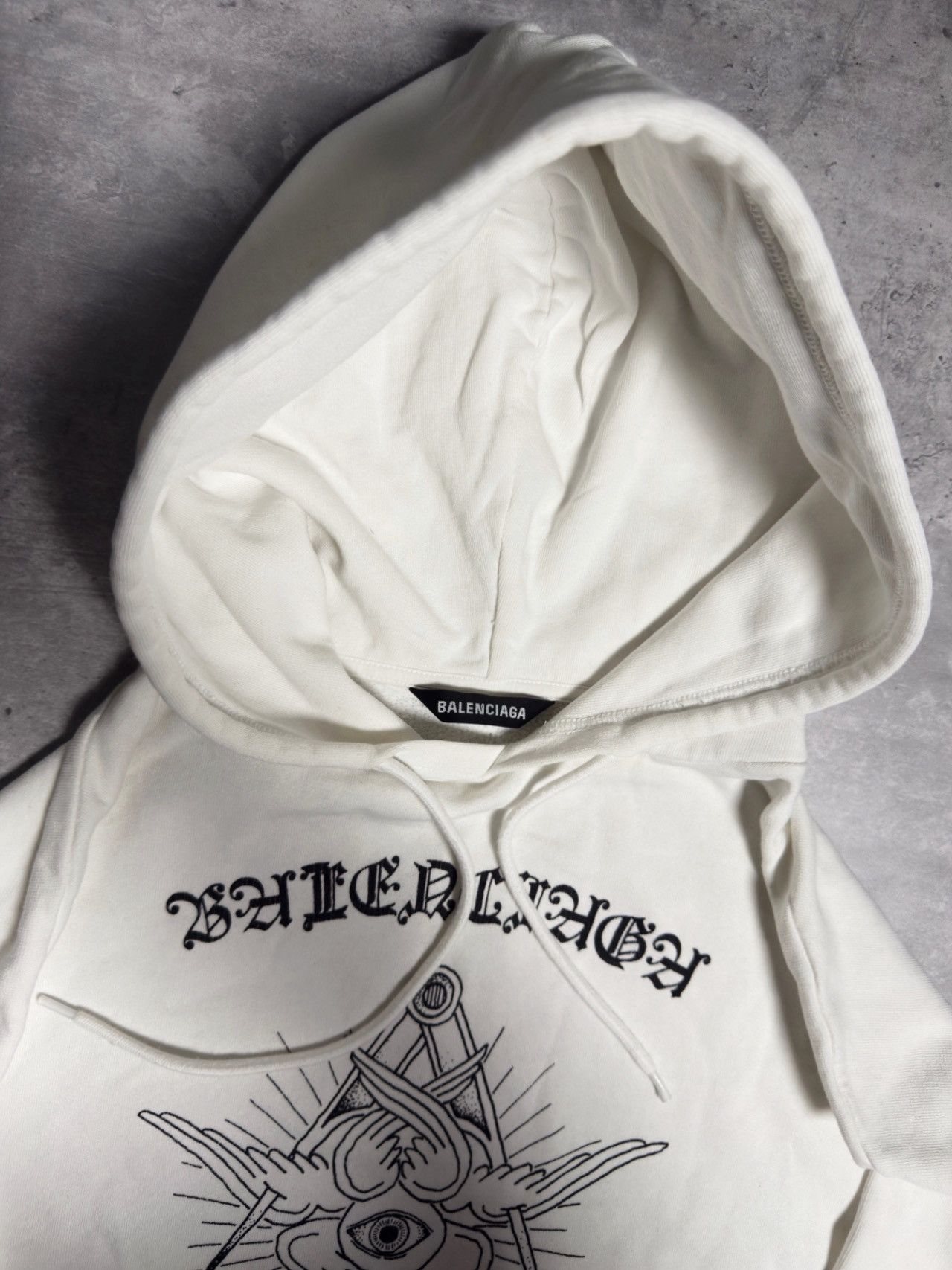 Balenciaga BALENCIAGA SS2020 Pre-Owned Society Gothic Logo Hoodie Size US M / EU 48-50 / 2 - 4 Thumbnail