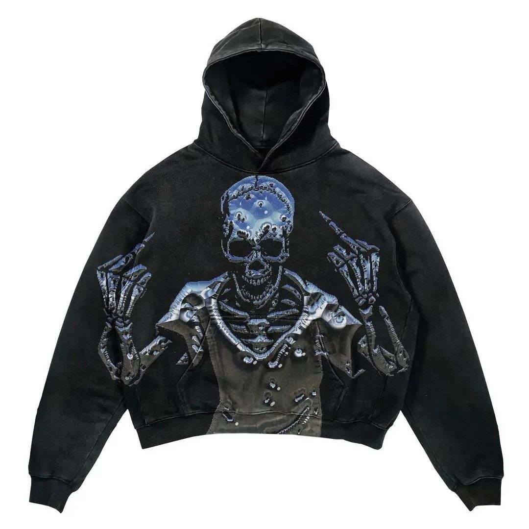Japanese Brand × Vintage Design Streetwear Skeleton Graphic Hoodie Punk Gothic Style Size US L / EU 52-54 / 3 - 1 Preview