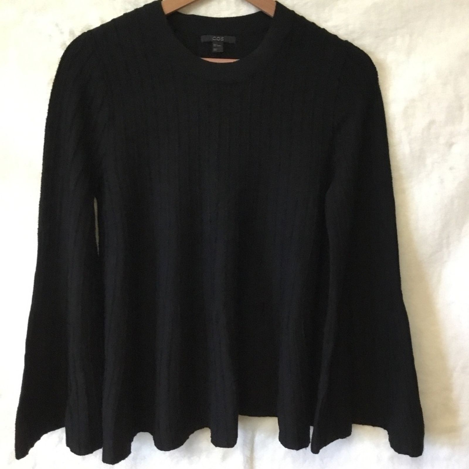 Cos COS Black Wool Texture Stripe Sweater Size S / US 4 / IT 40 - 1 Thumbnail