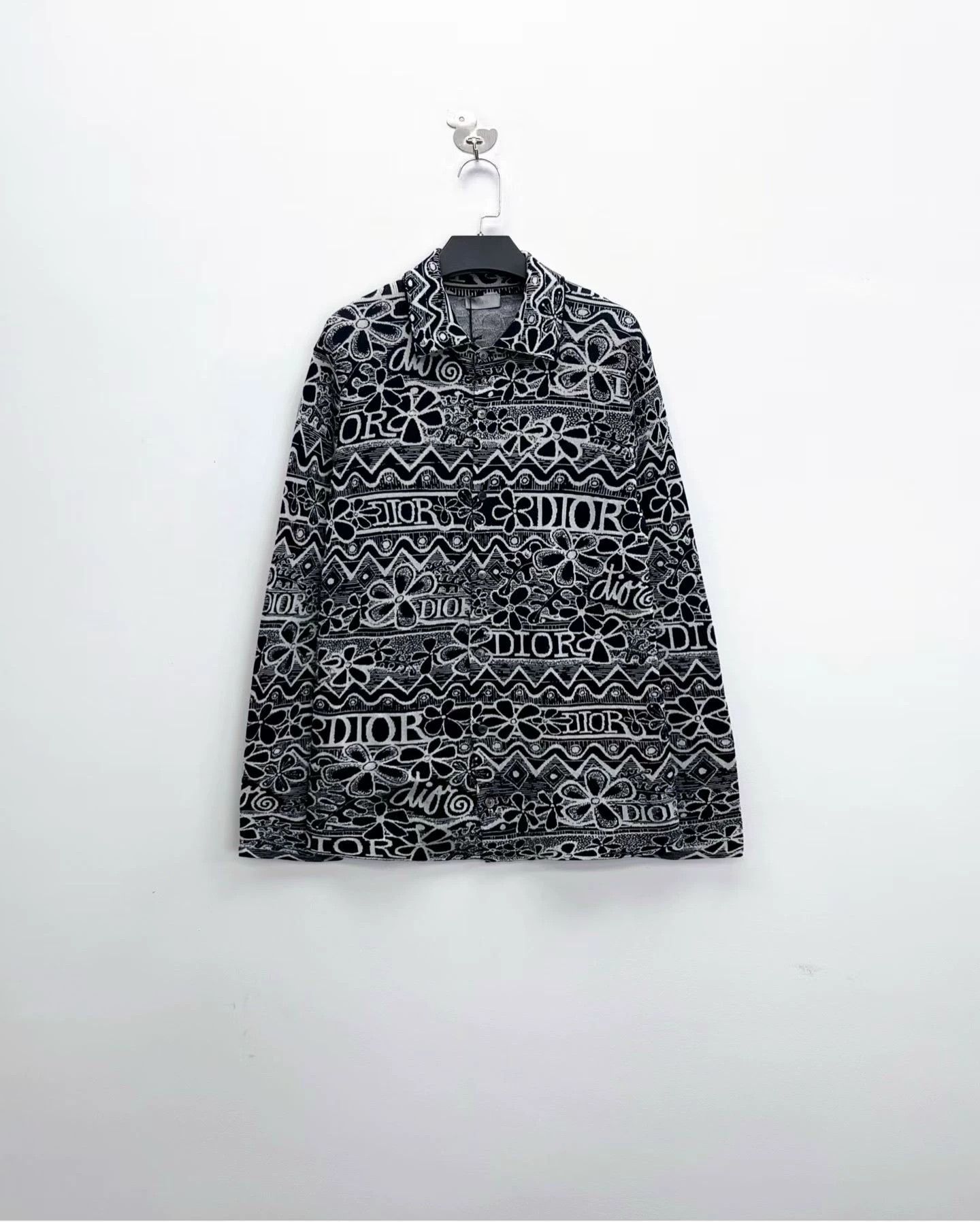 Dior × Stussy Dior x Stussy Floral Logo Knit Shirt Jacket S Size US S / EU 44-46 / 1 - 1 Thumbnail