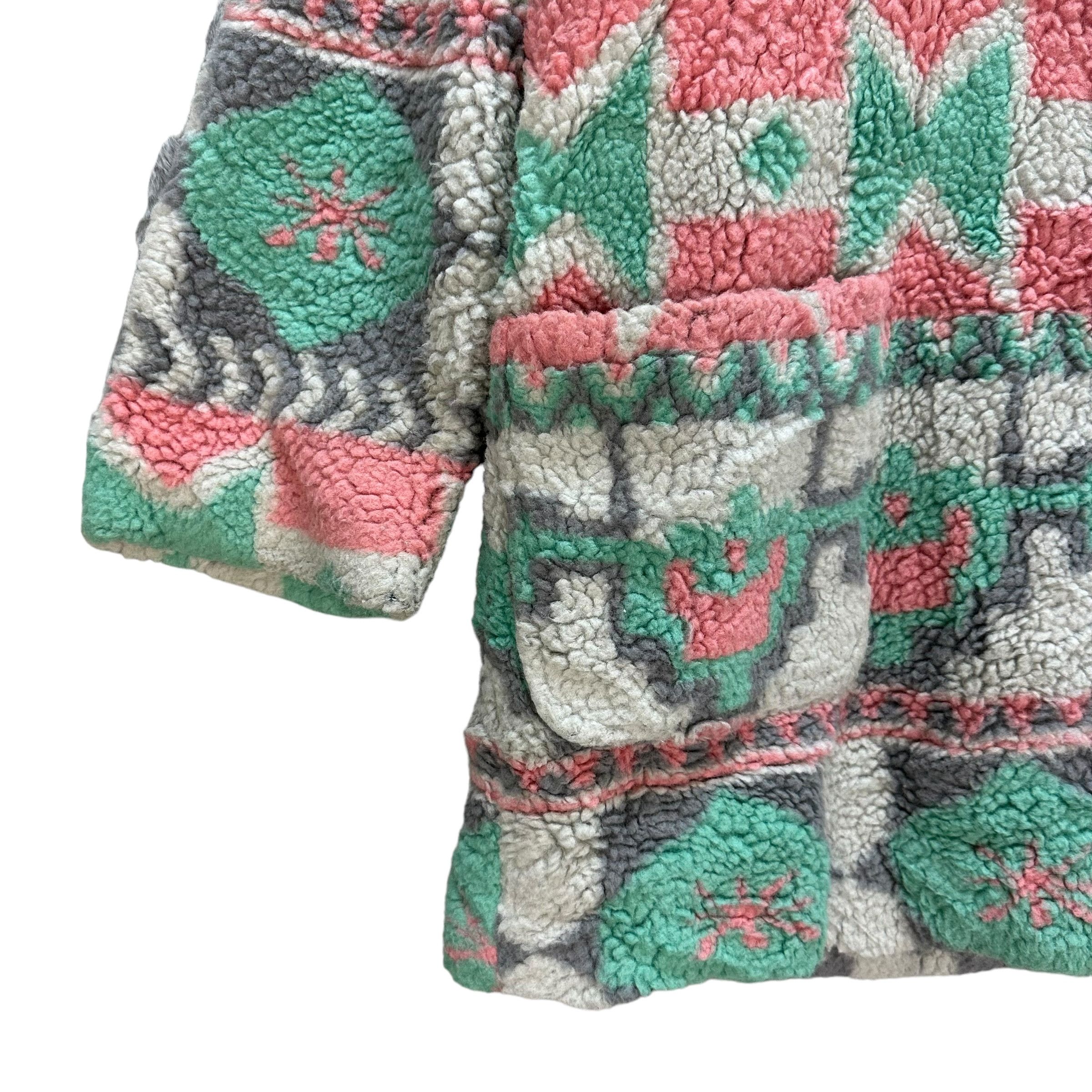 Japanese Brand ALMASEYLLA Deep Pile Asymmetrical Fleece Coat #A30-0676 Size US M / EU 48-50 / 2 - 4 Thumbnail