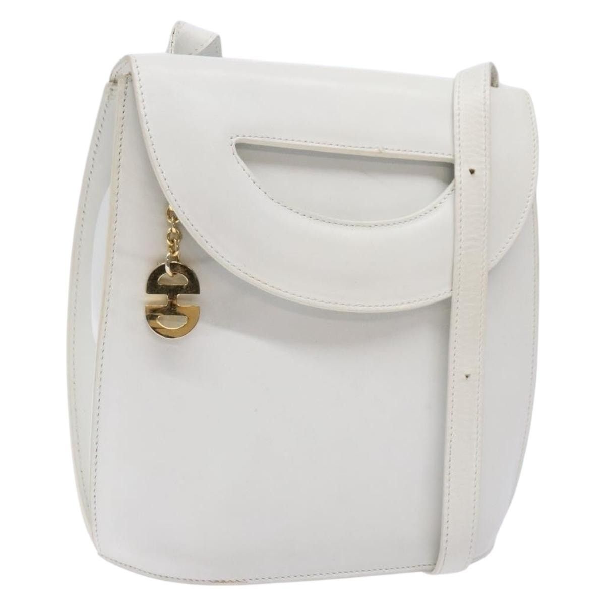 Celine CELINE Shoulder Bag Leather Gold White Size ONE SIZE - 1 Thumbnail