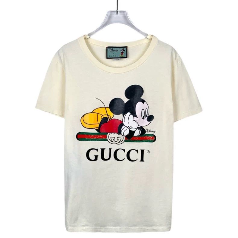 Gucci Gucci Diseney co-branded logo Mickey printed beige round-ne Size US XXS / EU 40 - 1 Thumbnail