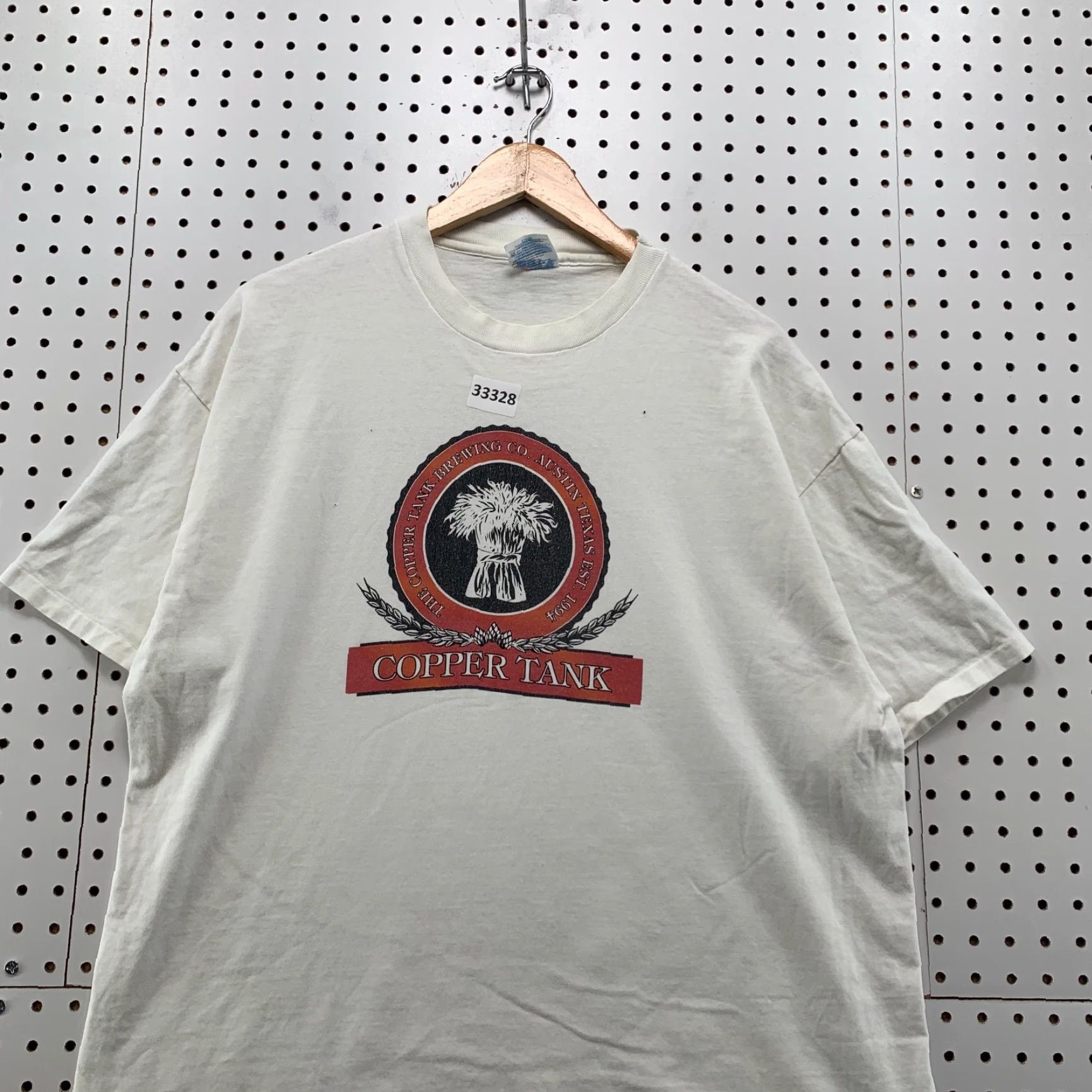 Hanes VINTAGE 90s Copper Tank Beer Shirt Mens XL White Hanes Crew Neck Short Sleeve 23x30 USA Mens Men Size US XL / EU 56 / 4 - 6 Thumbnail