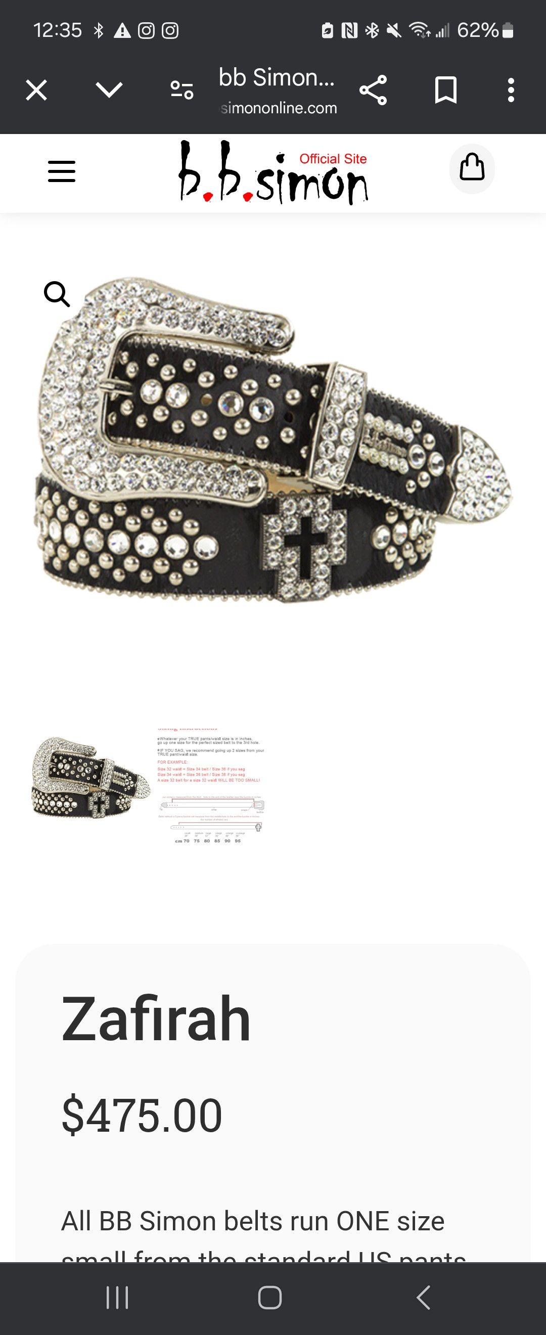 B.B. Simon Bb simon belt Size 34 - 4 Thumbnail