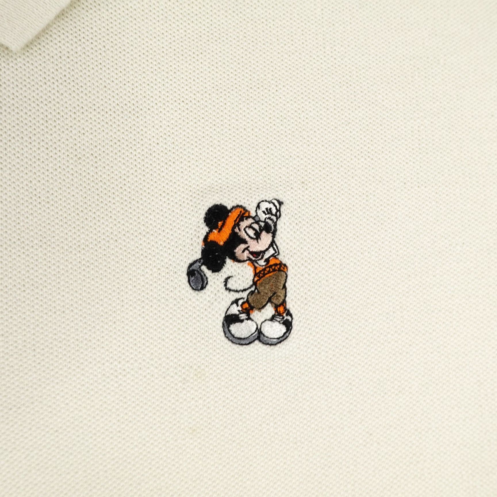 Disney VINTAGE Disney Polo Shirt Men Large Short Sleeve Cotton Mickey Mouse 90s White Disneyland Size US L / EU 52-54 / 3 - 3 Thumbnail