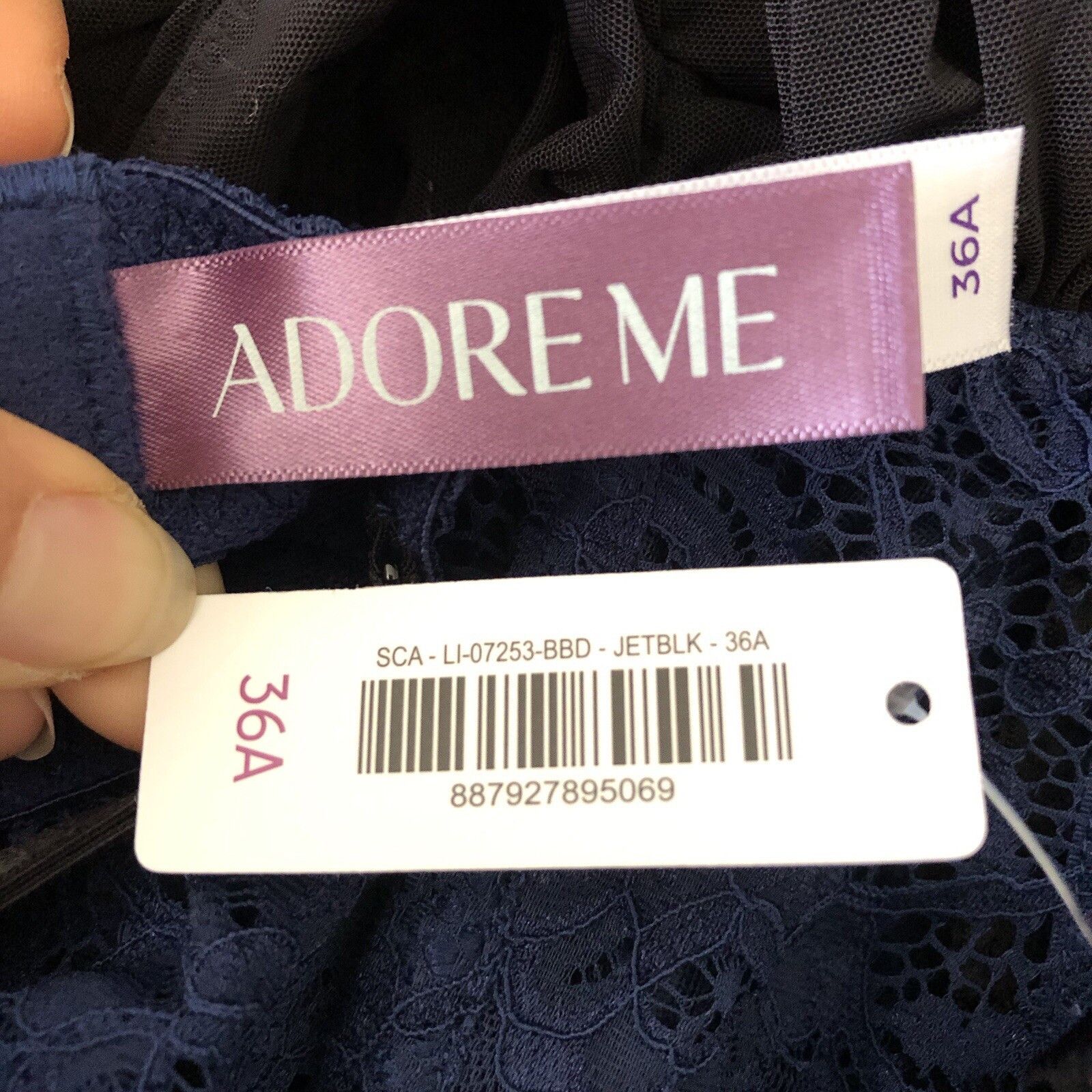 Other Adore Me Lace Mesh Babydoll Women 36A Black Blue see through Size ONE SIZE - 7 Thumbnail