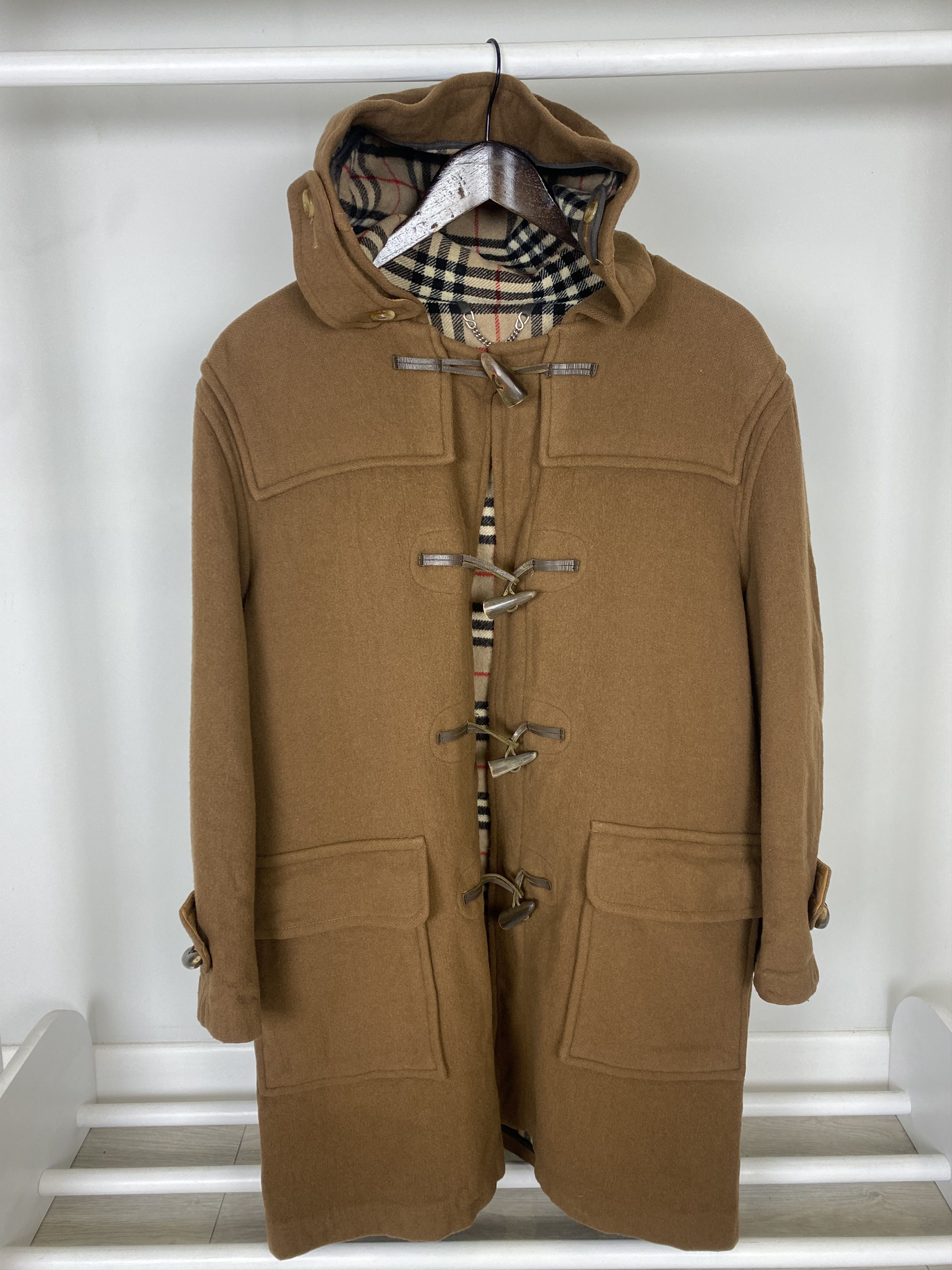 Burberry Vintage Nova Check Wool Duffle Coat