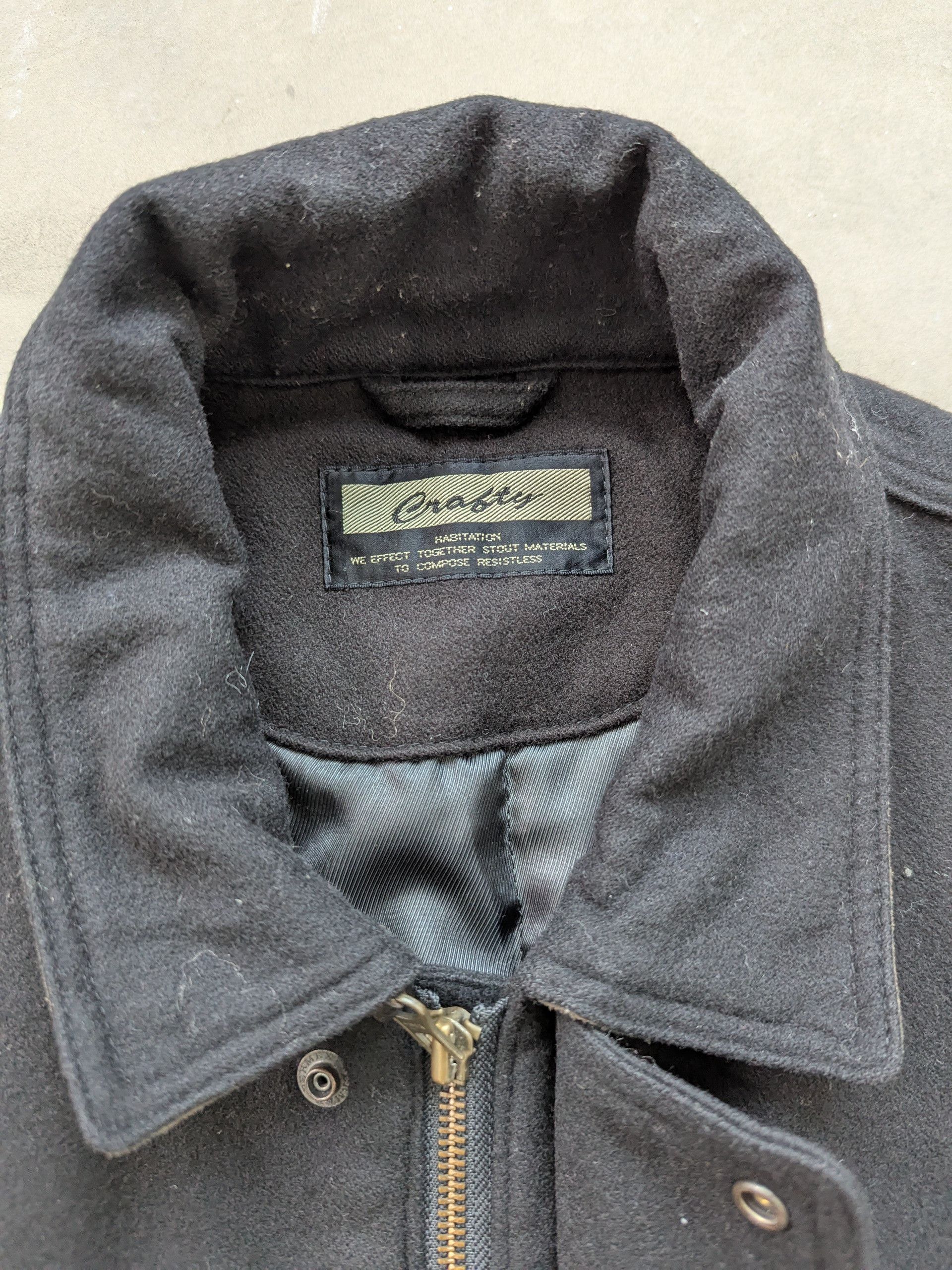 Japanese Brand Vintage Wool Bomber Jacket Plain Black Size US M / EU 48-50 / 2 - 9 Thumbnail