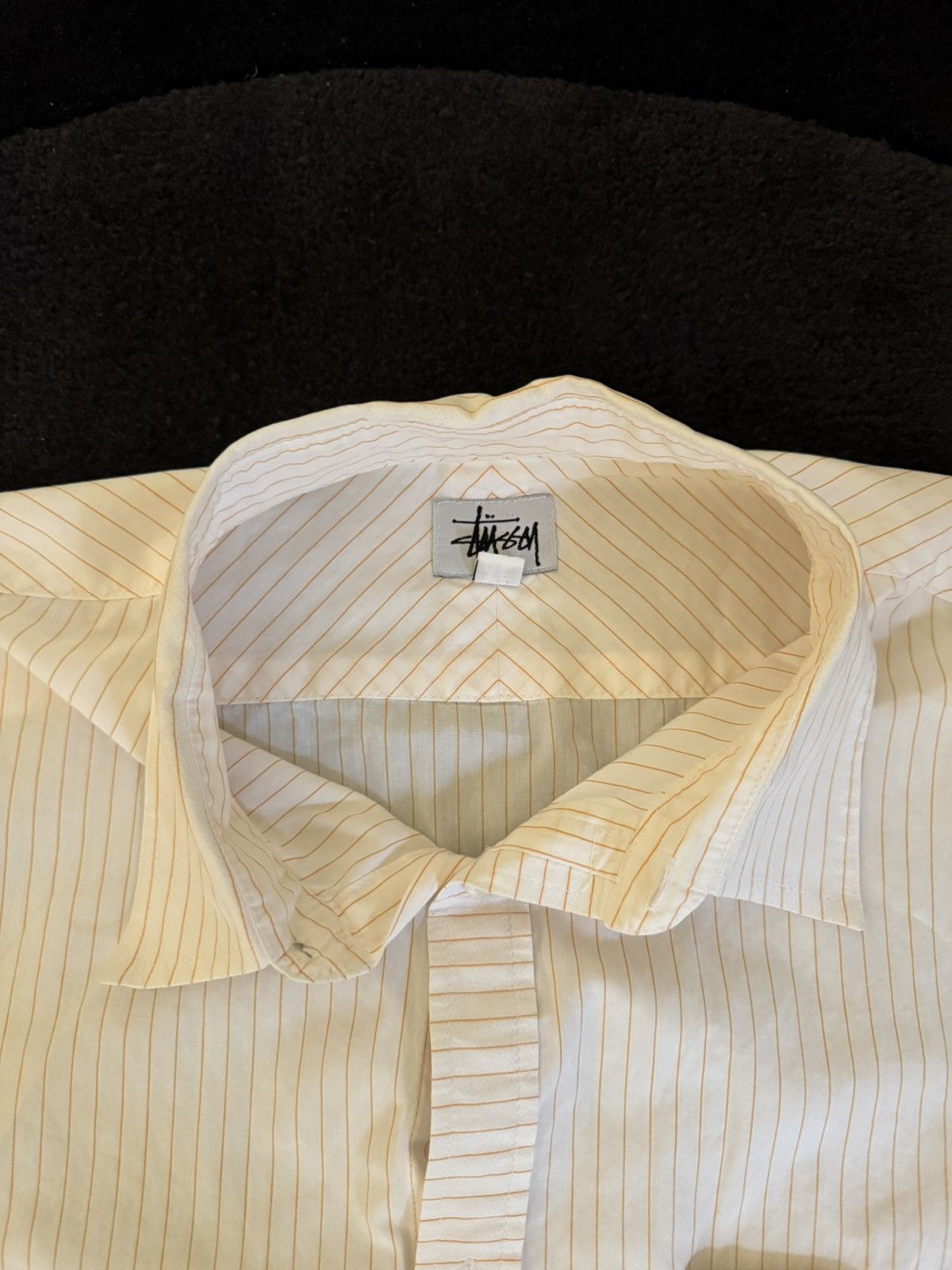 Stussy × Vintage Rare Vintage Stussy Orange Stripe Button Up Tee XL Size US XL / EU 56 / 4 - 2 Thumbnail