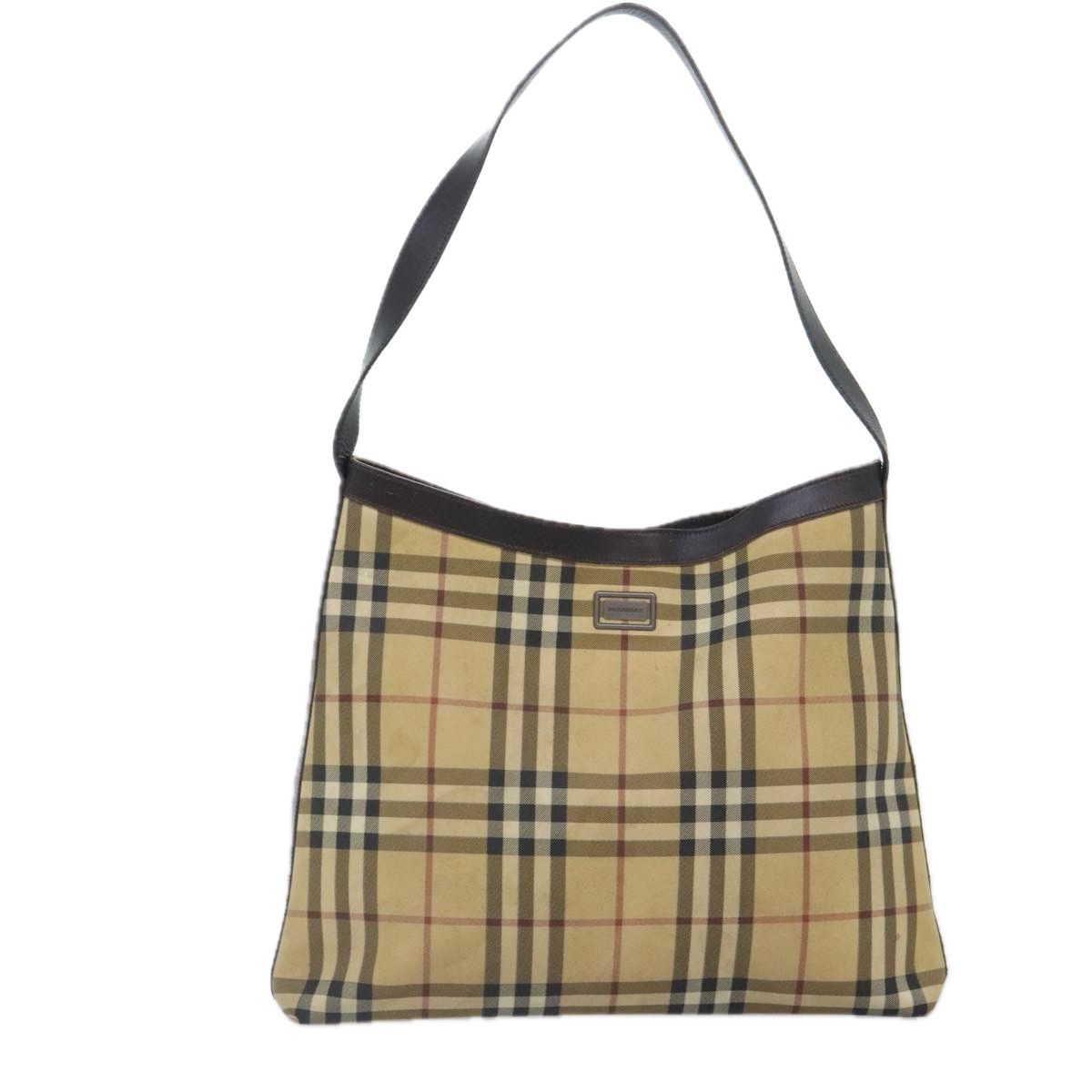 Burberry Nova Check Beige Canvas Shoulder Bag (Pre-Owned) Size ONE SIZE - 1 Thumbnail