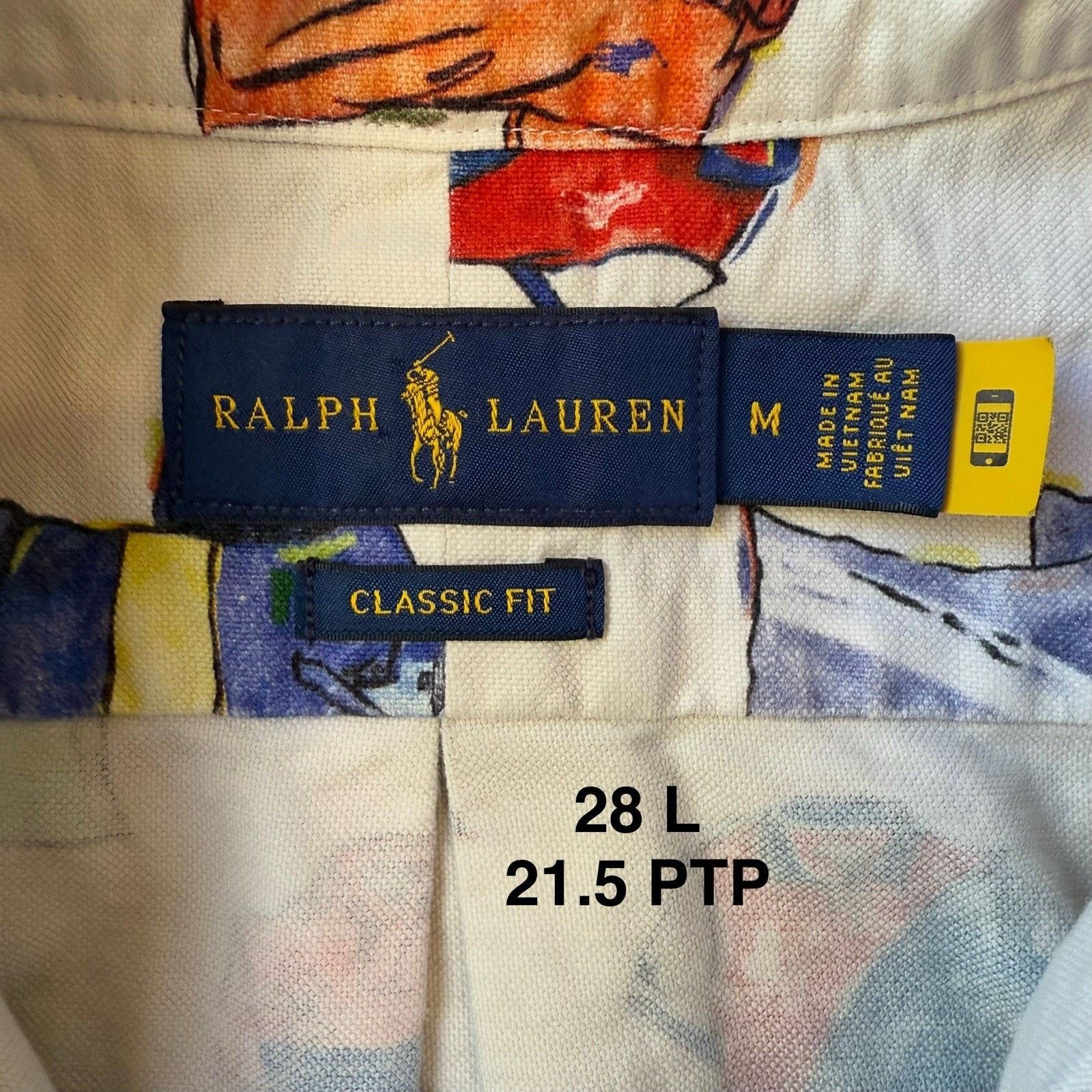 Polo Ralph Lauren Polo Ralph Lauren Polo Print Shirt M White Multicolor Short Size US M / EU 48-50 / 2 - 6 Thumbnail