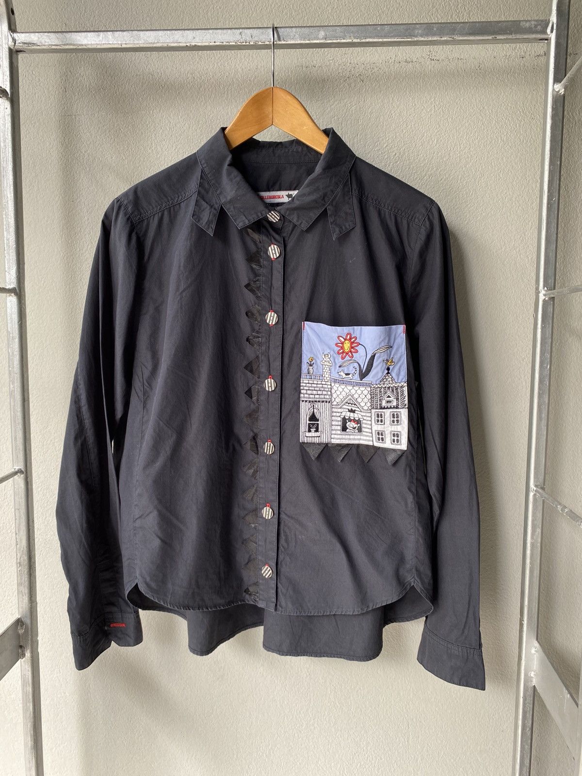Designer × Japanese Brand OLLEBOREBLA Black Long-Sleeve Shirt Size M / US 6-8 / IT 42-44 - 1 Thumbnail
