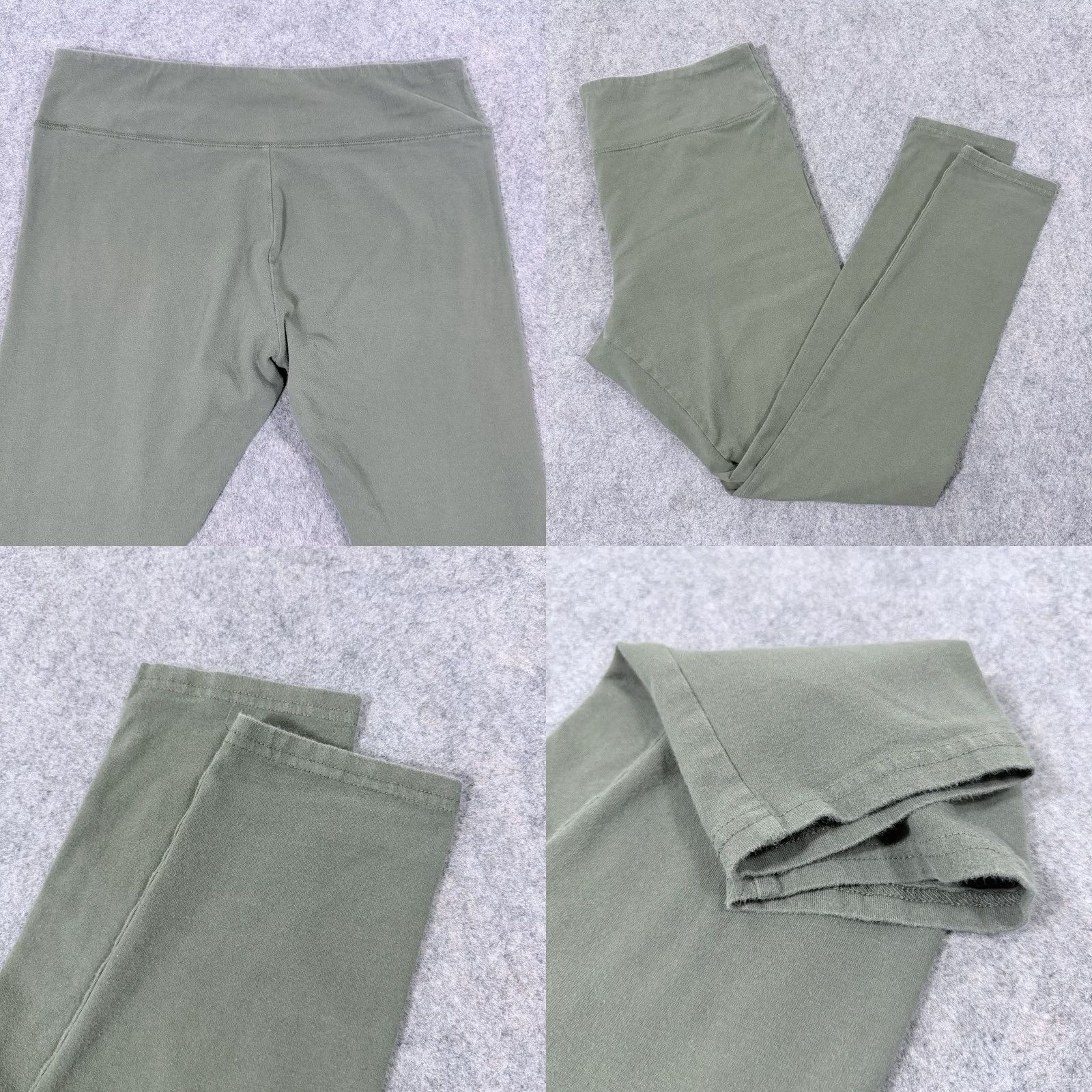 Vintage Wild Fable Leggings Women's XL Activewear Olive Green 36x27.5 Inseam 27.5" High Rise Solid Cotton Spandex Athleisure Modern 90s USA Womens Size 40" / US 18 - 11 Thumbnail
