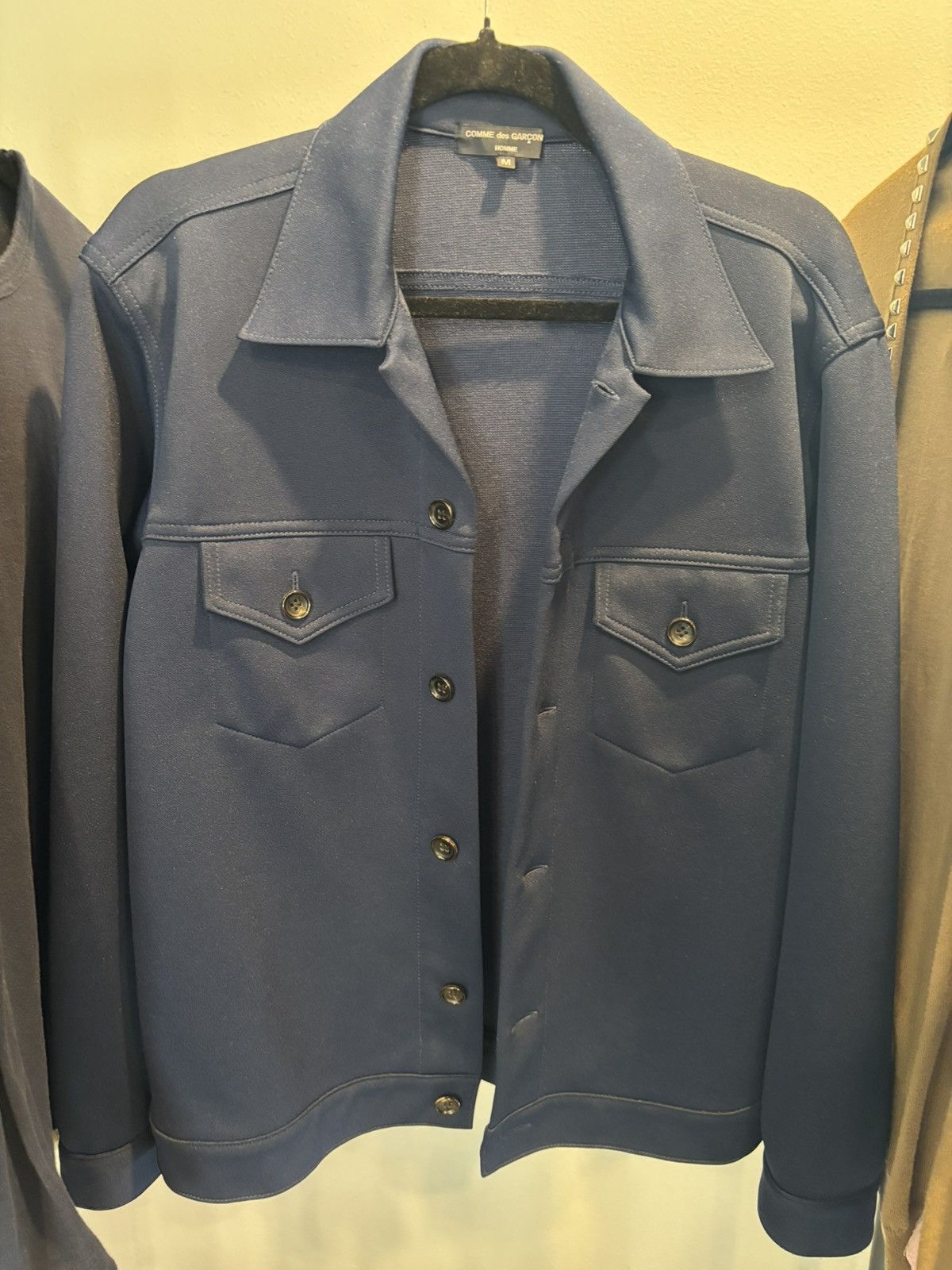 Comme des Garcons Homme Comme Des Garçon AW03 Navy Blue Collar Jacket 👔 Size US M / EU 48-50 / 2 - 2 Thumbnail