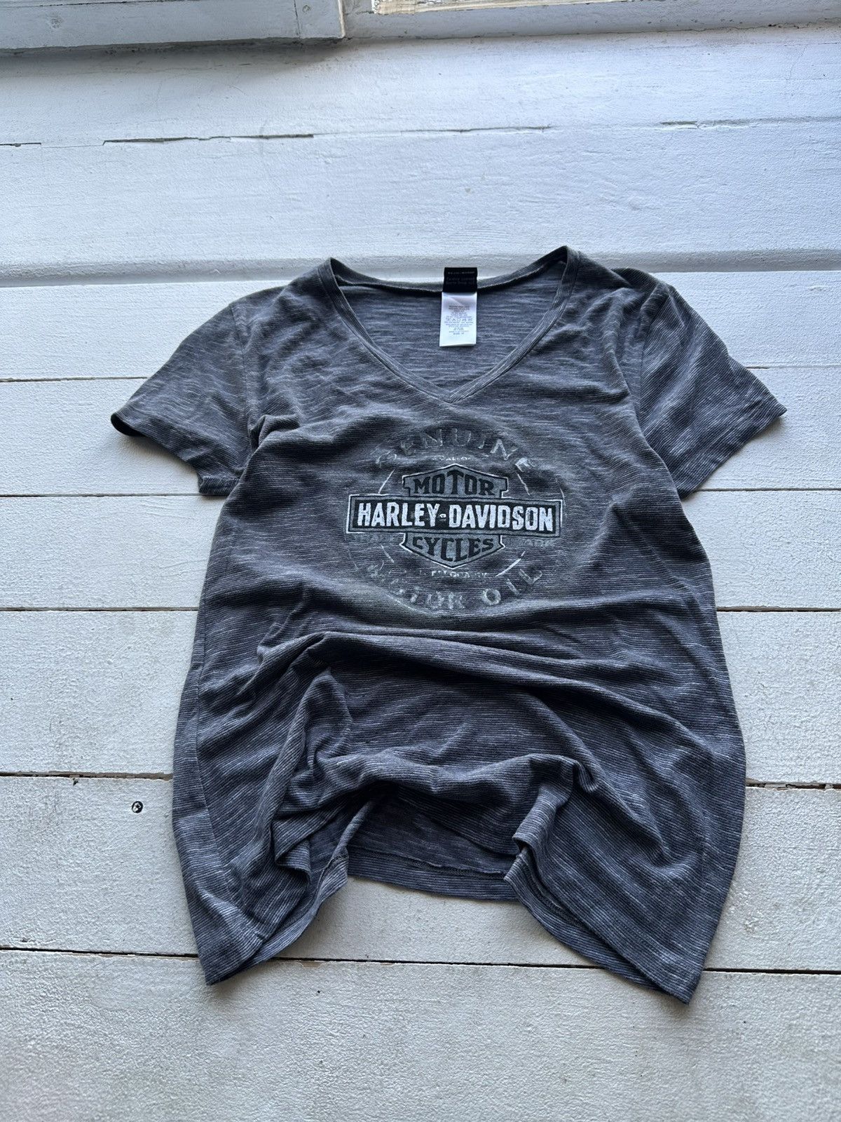 Harley Davidson 🚨VNTG HARLEY DAVIDSON WOMEN GRAY TEE BIG LOGO Size M / US 6-8 / IT 42-44 - 1 Thumbnail