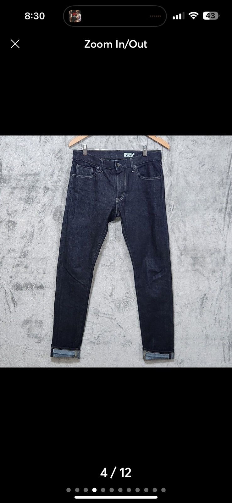 Uniqlo × Vintage Uniqlo Skinny Fit Red Line Selvedge Jeans – (Fits 32x33) Size US 32 / EU 48 - 4 Thumbnail