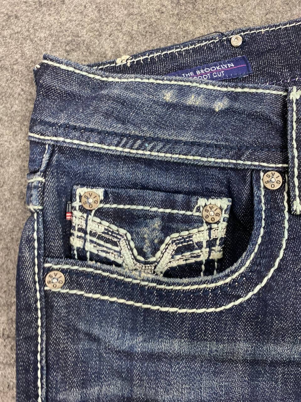 Japanese Brand vigoss bootcut flare distressed style denim Size 35" - 11 Thumbnail