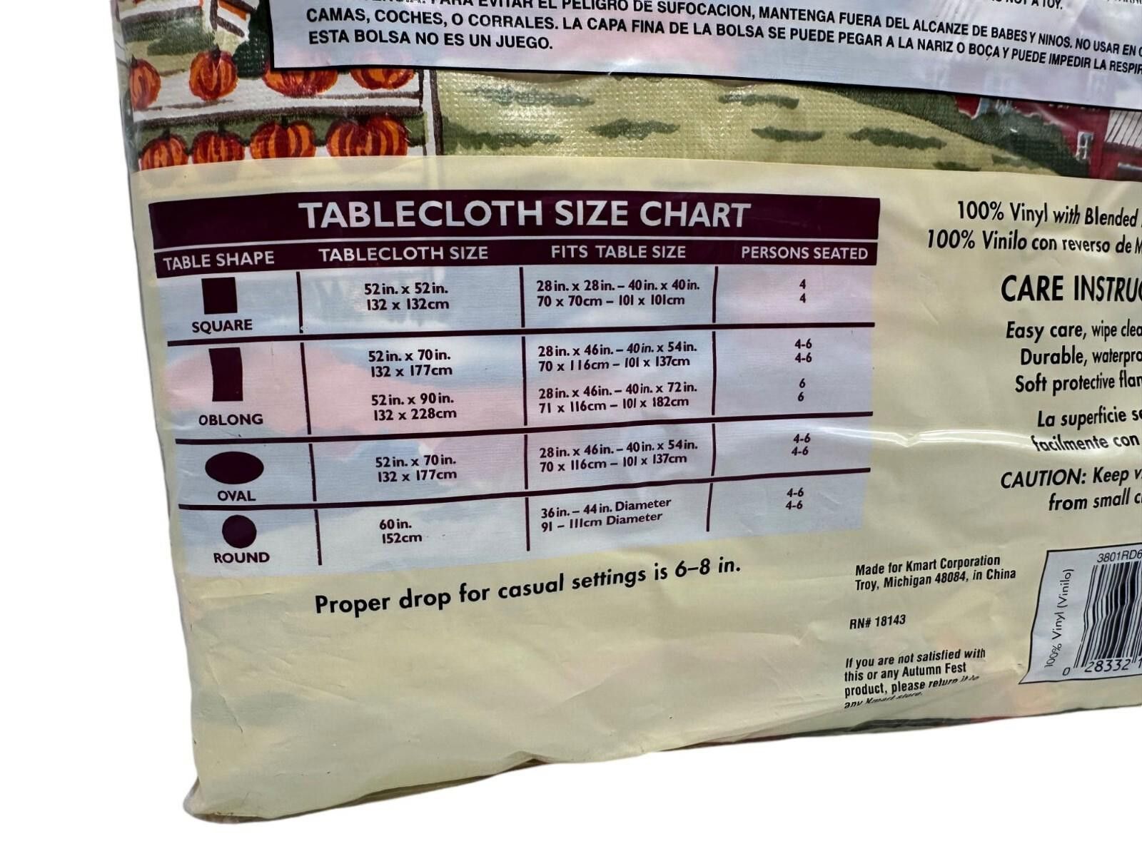 Other Autumn Fest Round Vinyl Tablecover 60" Flannel-Backed Size ONE SIZE - 4 Thumbnail