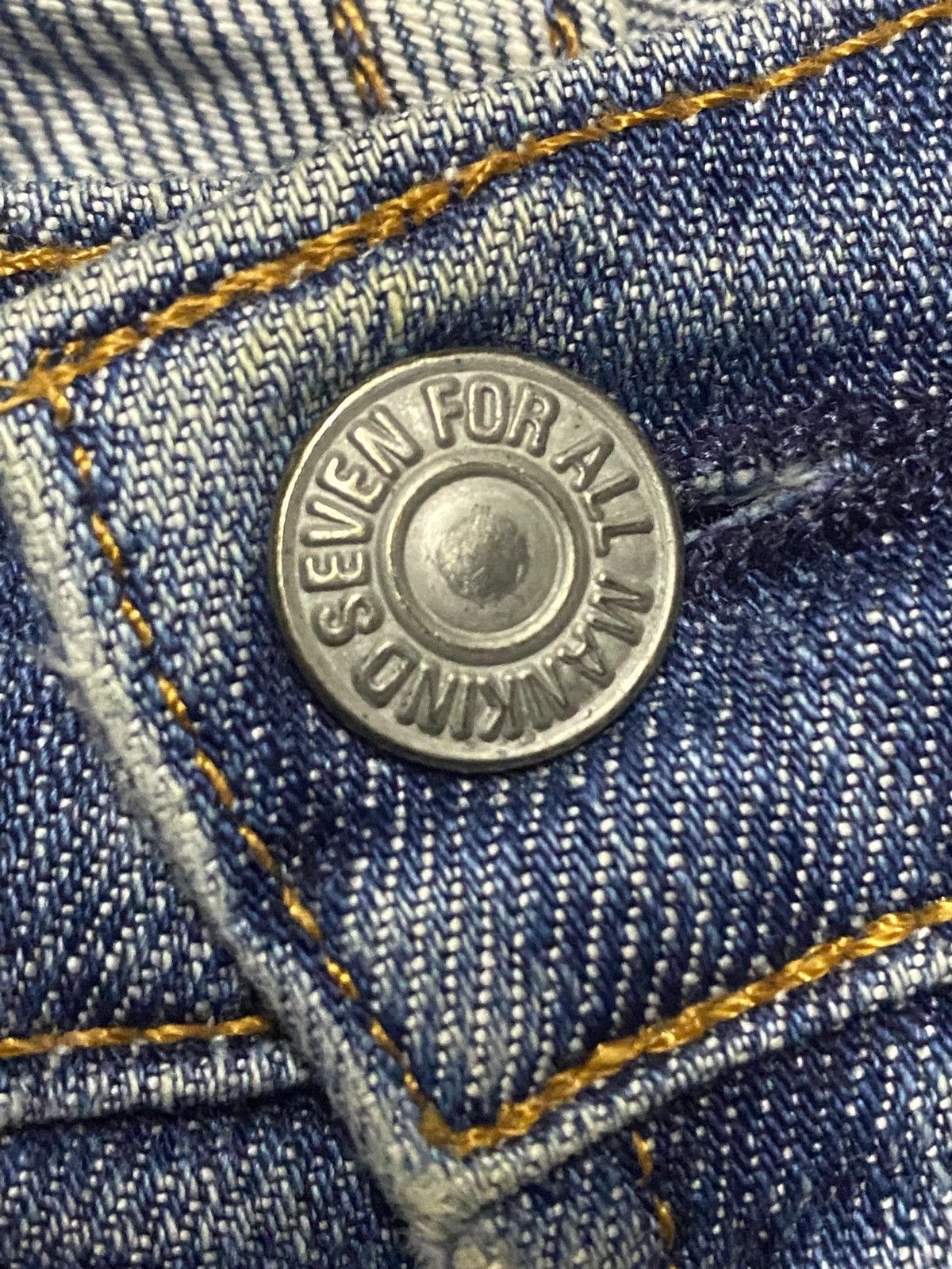 7 For All Mankind × The Great China Wall Vintage 7 All Mind Kind Faded Wash Distressed Flare Jeans Size US 31 - 9 Thumbnail