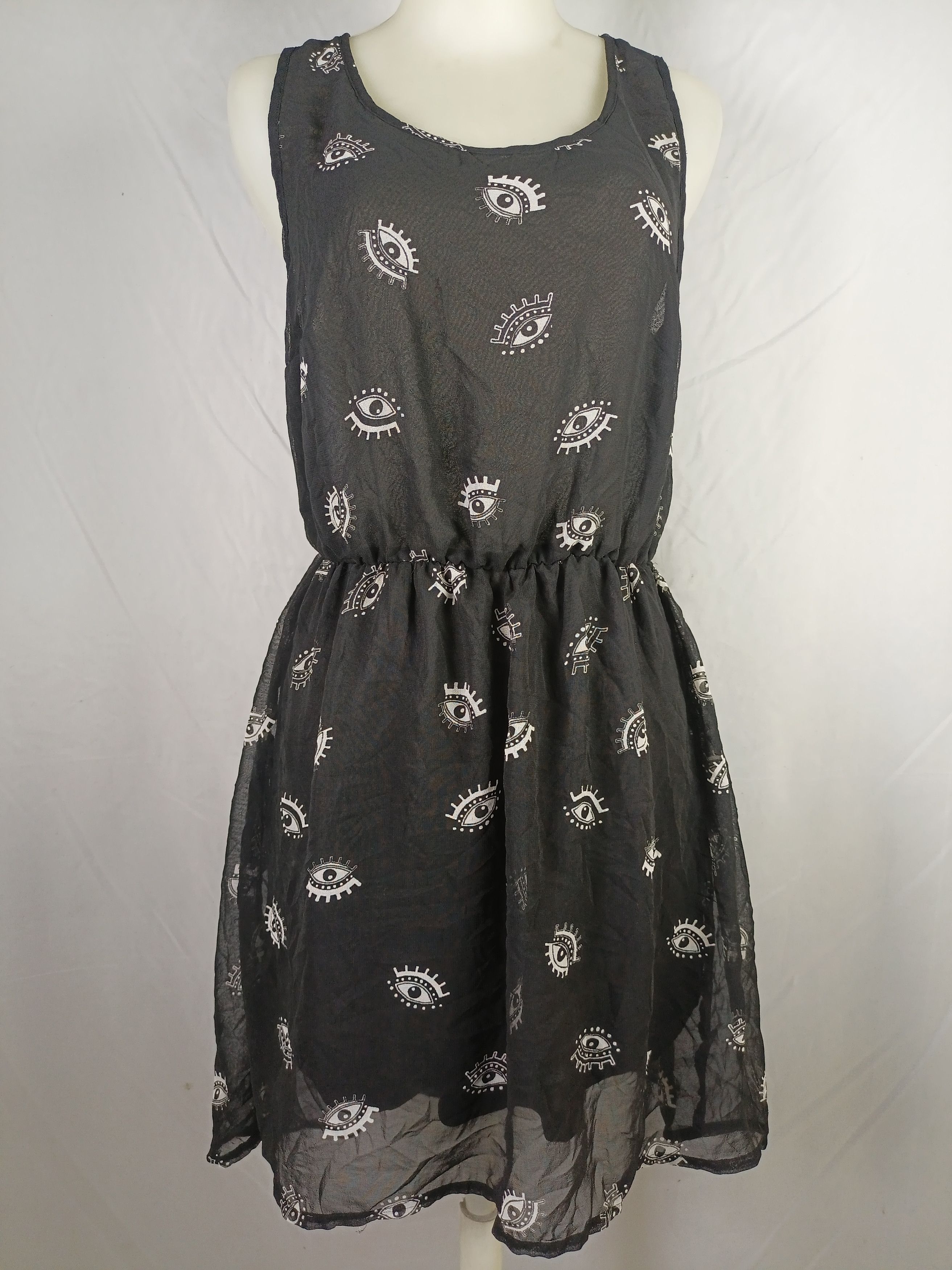 H&M Divided Black All Seeing Eye Dress Sleeve less