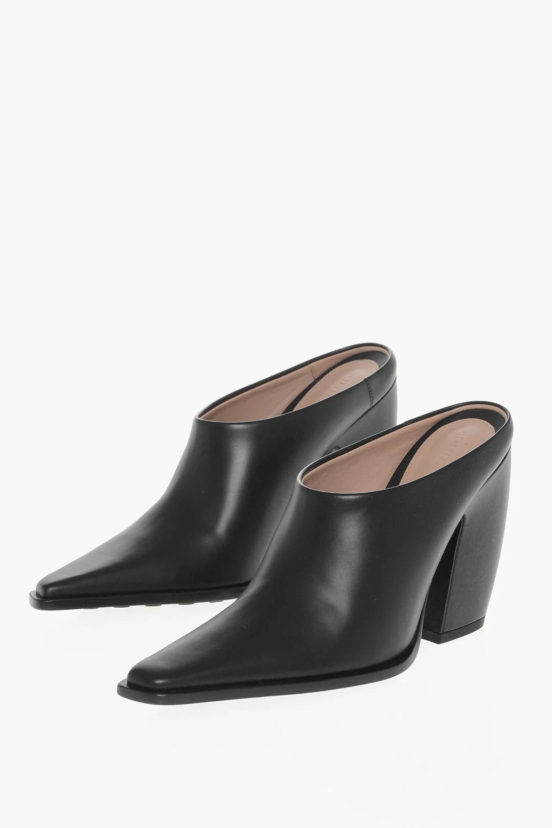 Bottega Veneta og1mm0426 Leather Mules in Black Size US 5 / IT 35 - 3 Thumbnail