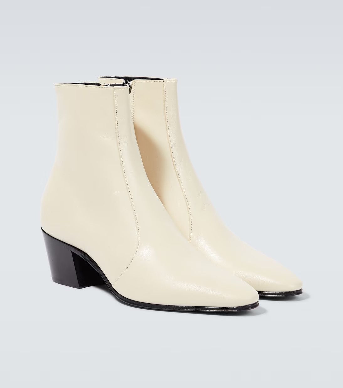 Saint Laurent Paris o1s1wg111124 Vassili Zipped Booties in Smooth . in Beige Size US 8 / EU 41 - 5 Thumbnail