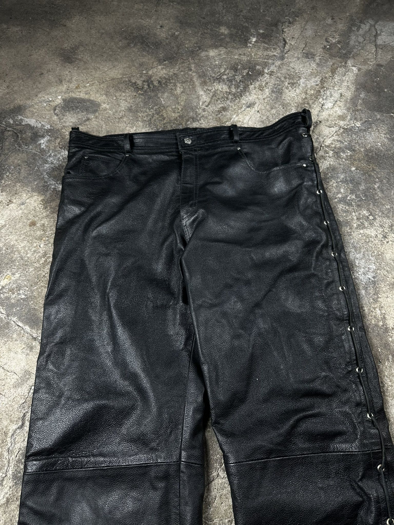 Vintage Vintage Avant Garde Leather Oversized Cowboy Biker Pants Size US 42 / EU 58 - 3 Thumbnail