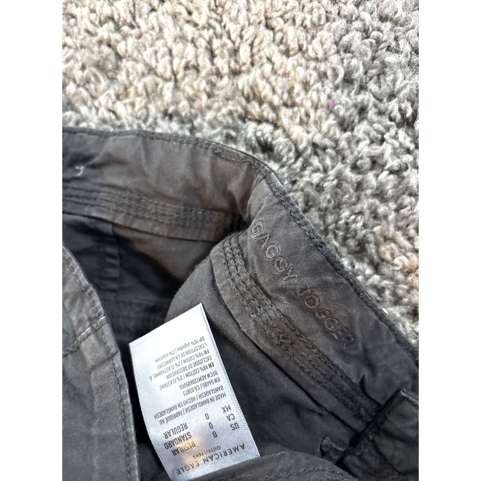 American Eagle Outfitters American Eagle Outfitters Pants Womens 26x28 Baggy Jogger Cargo Pockets Adjustable Black Gray Size 25" / US 0 / IT 36 - 6 Thumbnail