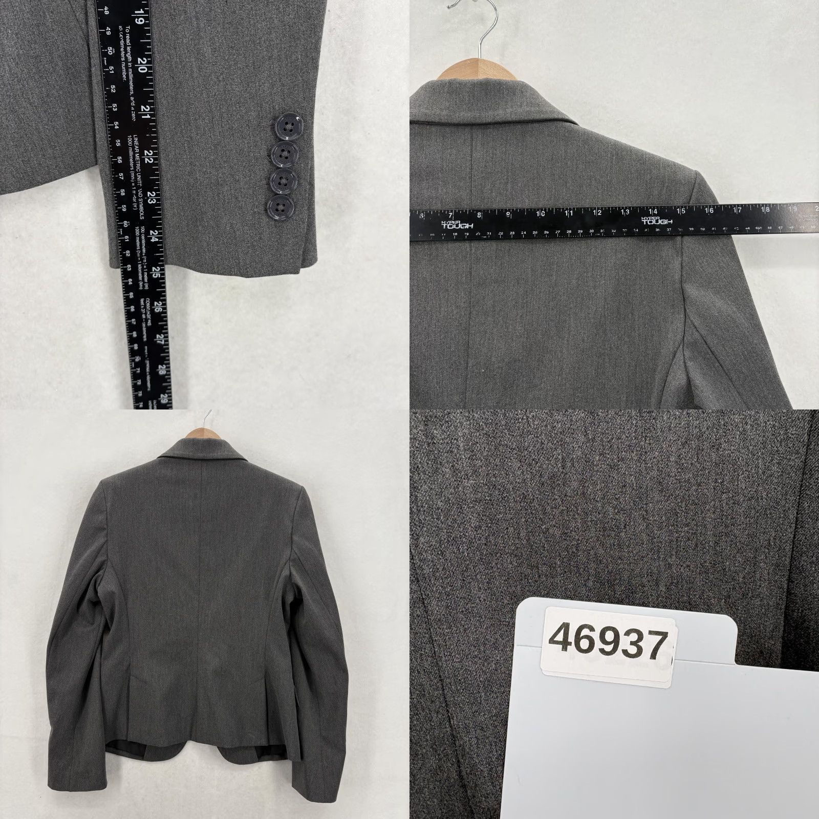 Express Express Blazer Womens 10 Gray Tailored Stretch Lined Business Suit Jacket Formal Size L / US 10 / IT 46 - 9 Thumbnail