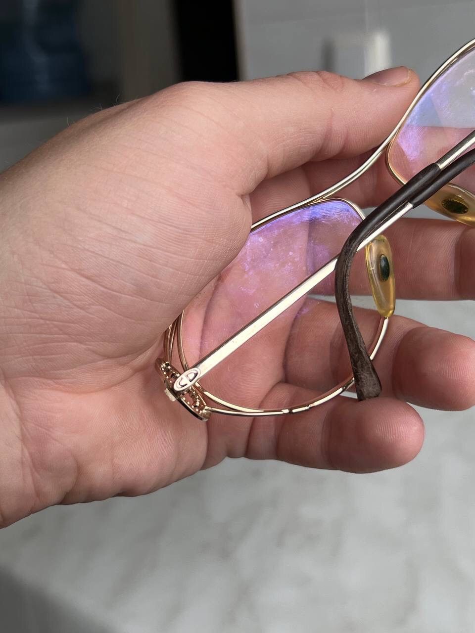 Dior Vintage Christian Dior '80s Eyeglasses Hook Frame Gold Metal Size ONE SIZE - 11 Thumbnail