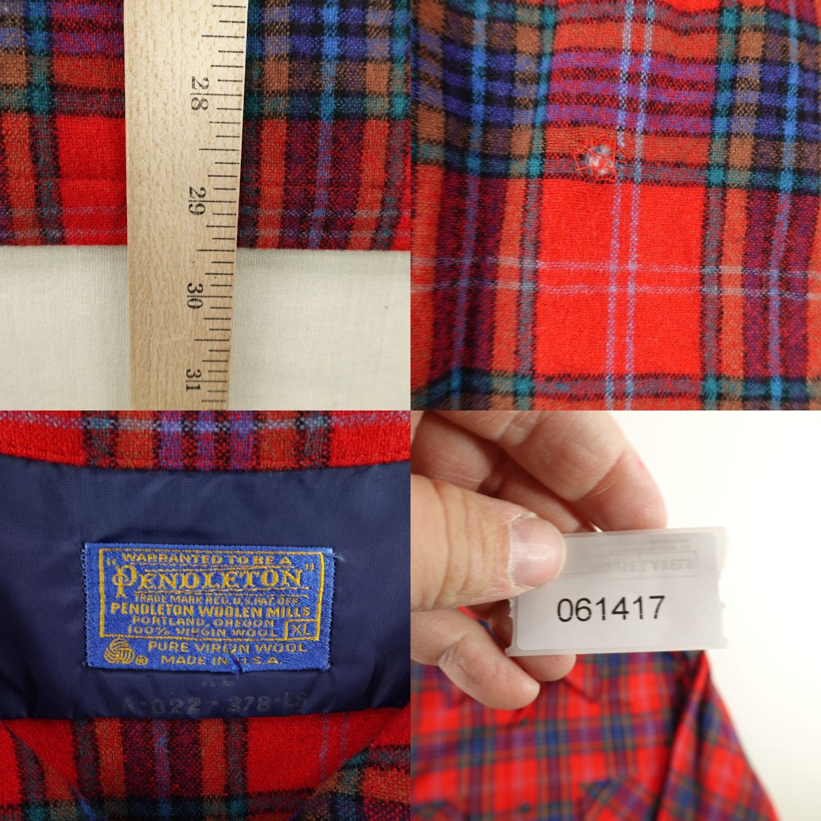 Pendleton Vintage Pendleton Board Shirt Mens X Red Tartan Plaid Wool Flannel Button Up 70s Size US XL / EU 56 / 4 - 8 Thumbnail