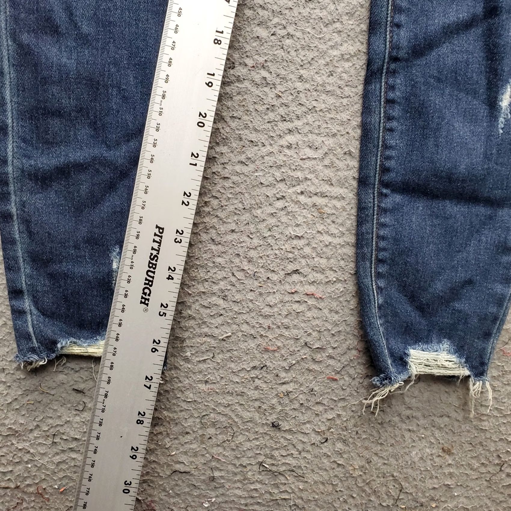 Vintage Eunina Womens Jeans 1 Blue Denim Distress Bella Super High Rise Skinny Leg Size 25" / US 0 / IT 36 - 4 Thumbnail