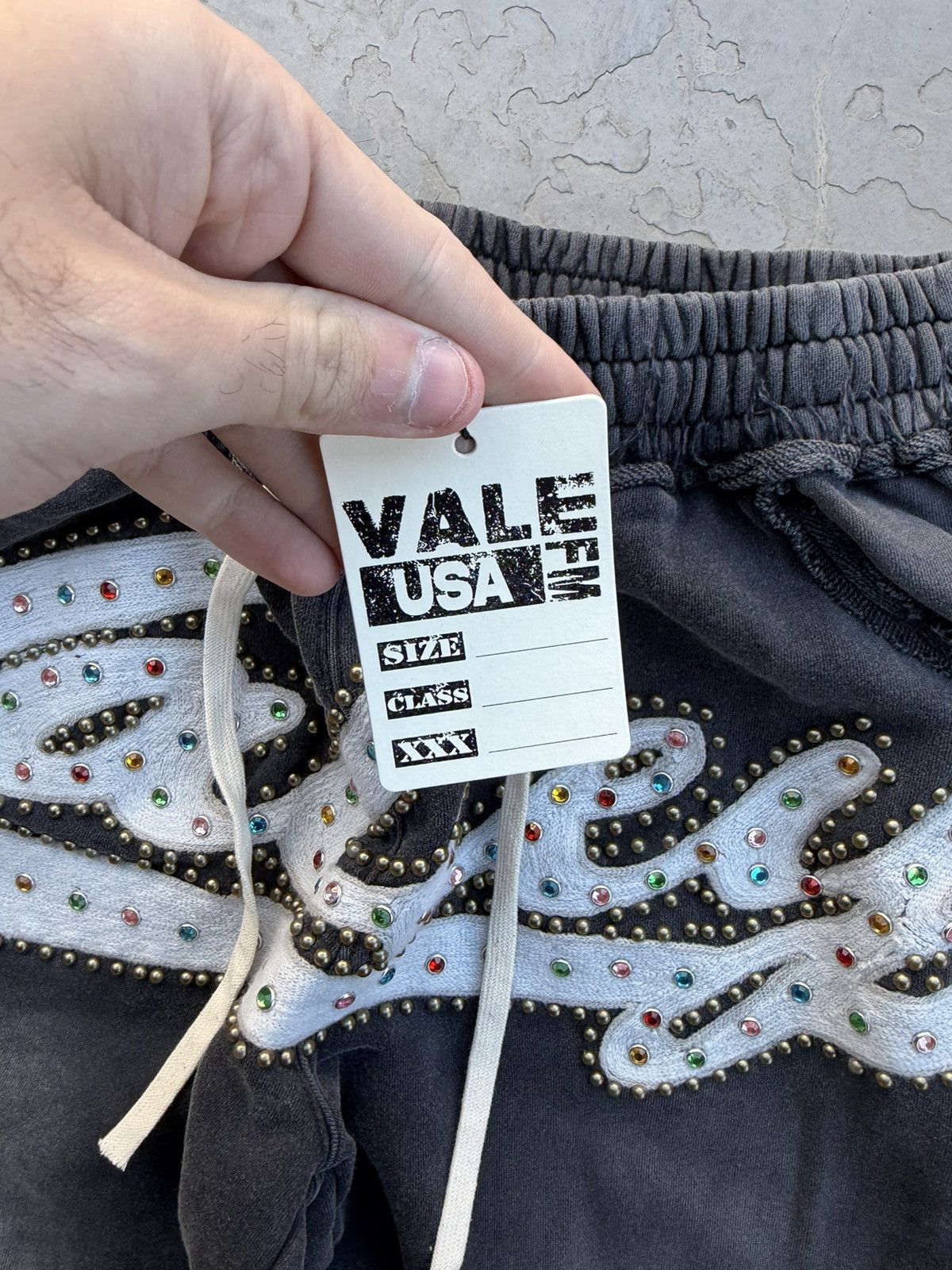 Vale Vale Skittle Rhinestone Sweatpants – Black Size Small New Size US 30 / EU 46 - 5 Thumbnail
