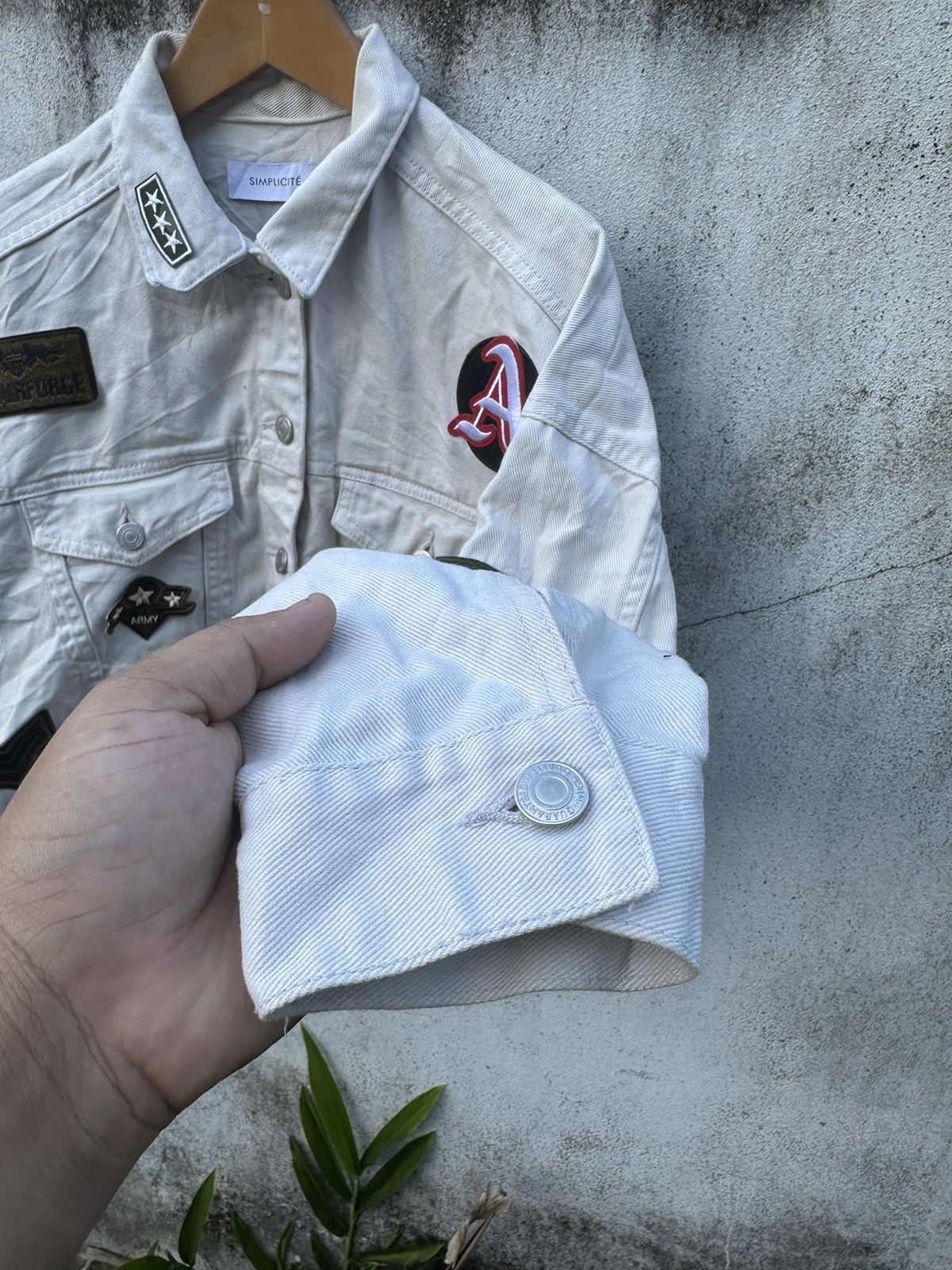 Japanese Brand Simplicite patches cropped Denim jacket Size L / US 10 / IT 46 - 3 Thumbnail