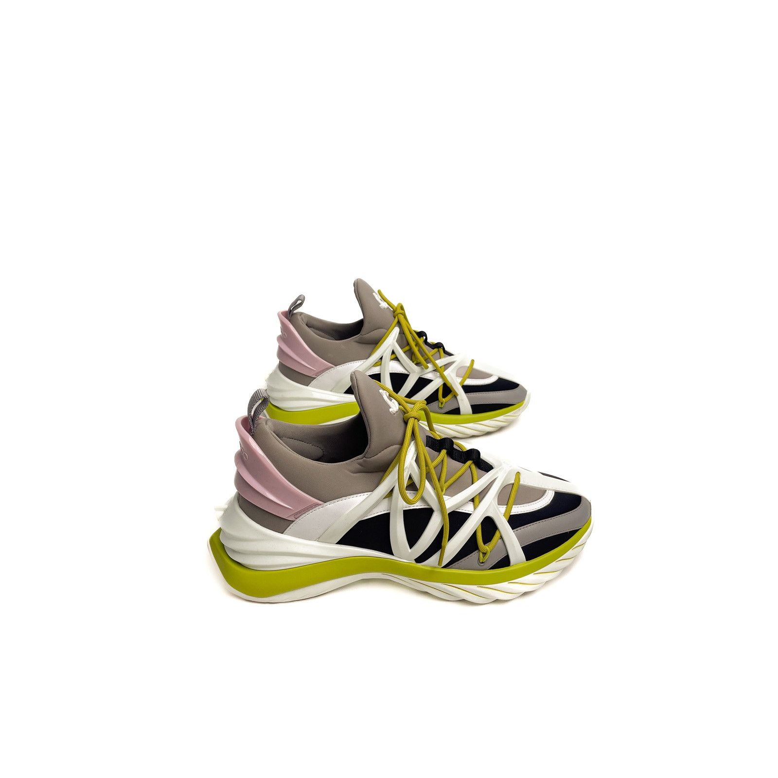 Jimmy Choo Black/White/Green Cosmos Sneakers Size US 12 / IT 42 - 1 Thumbnail