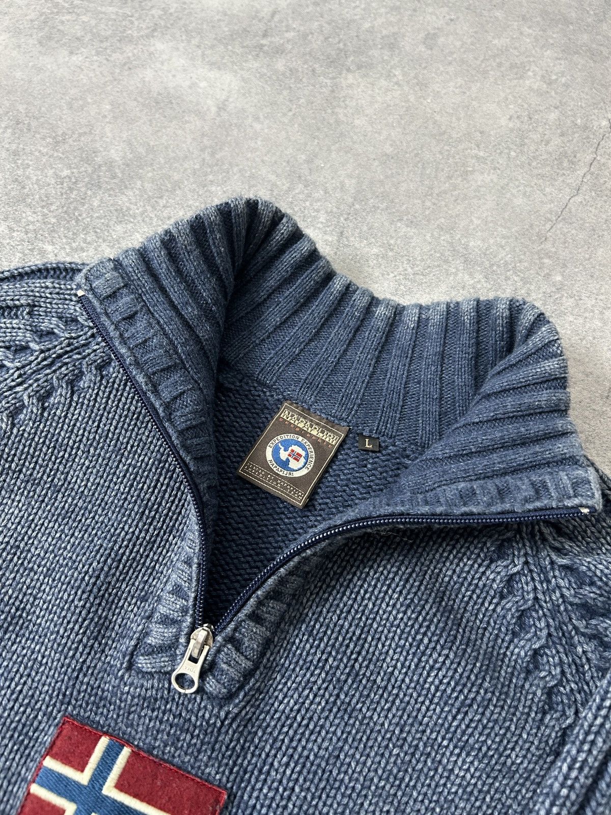 Napapijri Napapijri Wool 1/4 zip washed blue sweaters mens Size US L / EU 52-54 / 3 - 4 Thumbnail