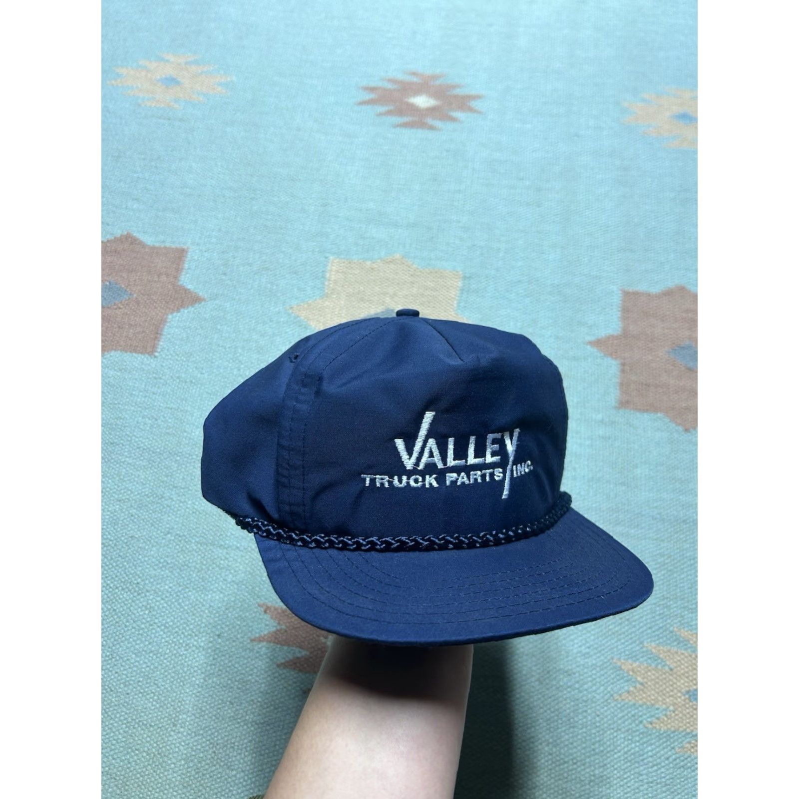 Vintage VINTAGE SnapBack Hat Cap Valley Truck Parts Inc Michigan Blue Embroidered Adjustable Blue Men Snapback Hats Mens Size ONE SIZE - 2 Thumbnail
