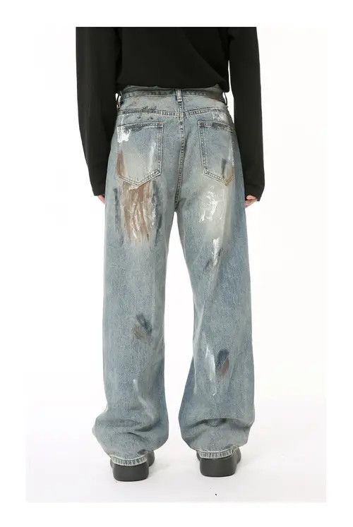 VIBE Washed and distressed style dirty graffiti jeans Size US 32 / EU 48 - 6 Thumbnail