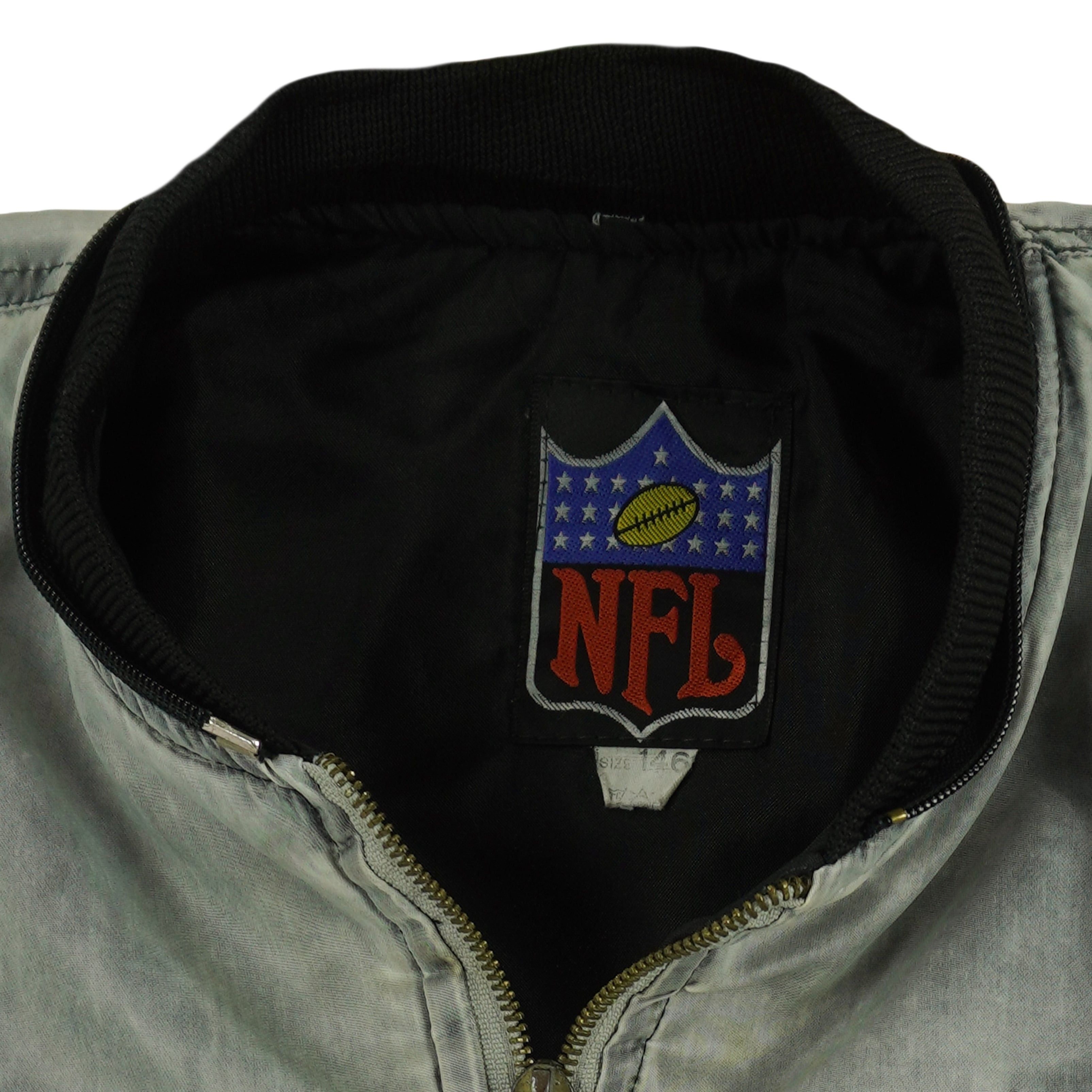 NFL Los Angeles Raiders Distressed Bomber Jacket 1990s Size US XS / EU 42 / 0 - 5 Thumbnail