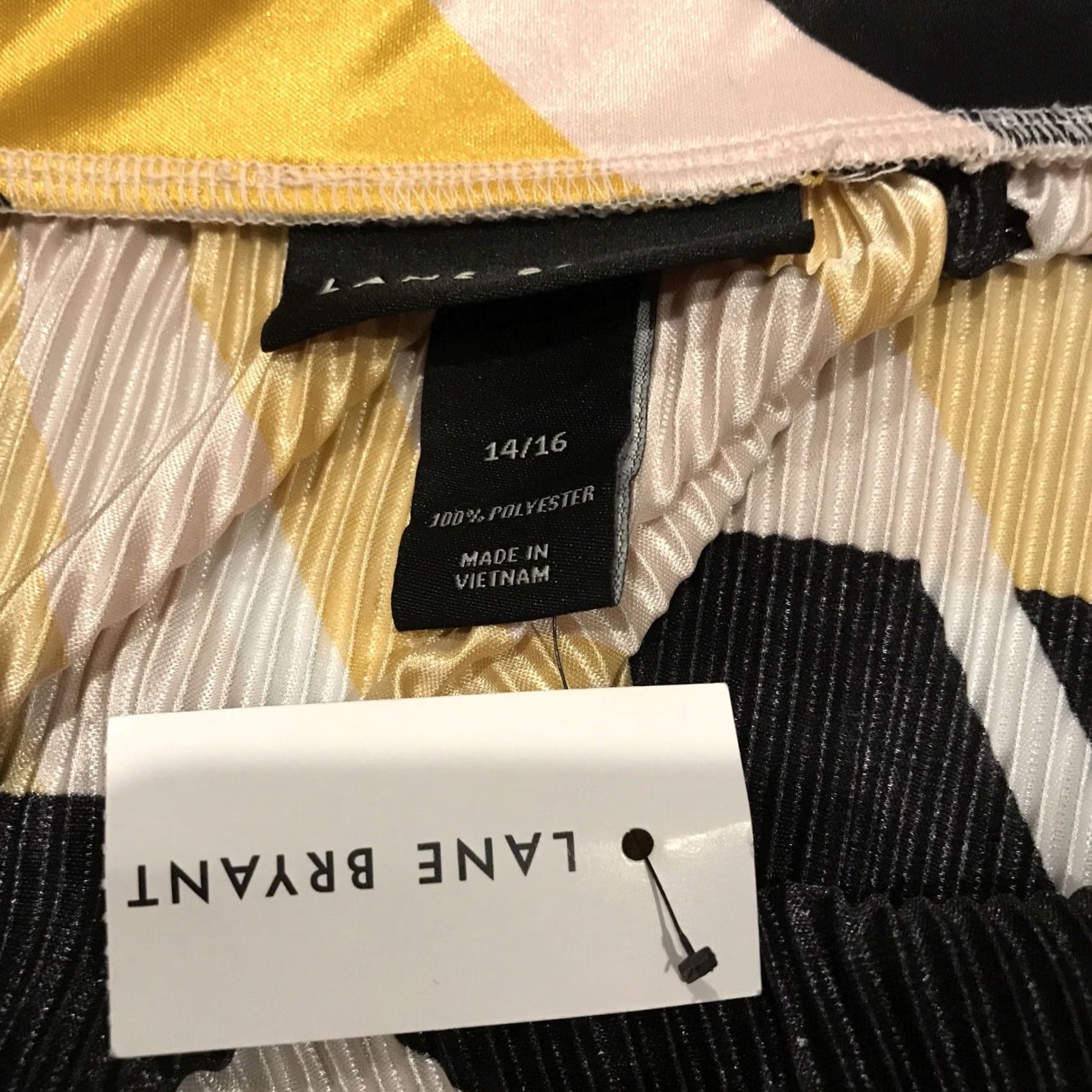 Vintage Lane Bryant Skirt A-Line Jersey Long 14/16 Black Polyester Elastic Waist City Geometric Nwt Nwt Pink Yellow غير Size 36" / US 14 / IT 50 - 2 Thumbnail