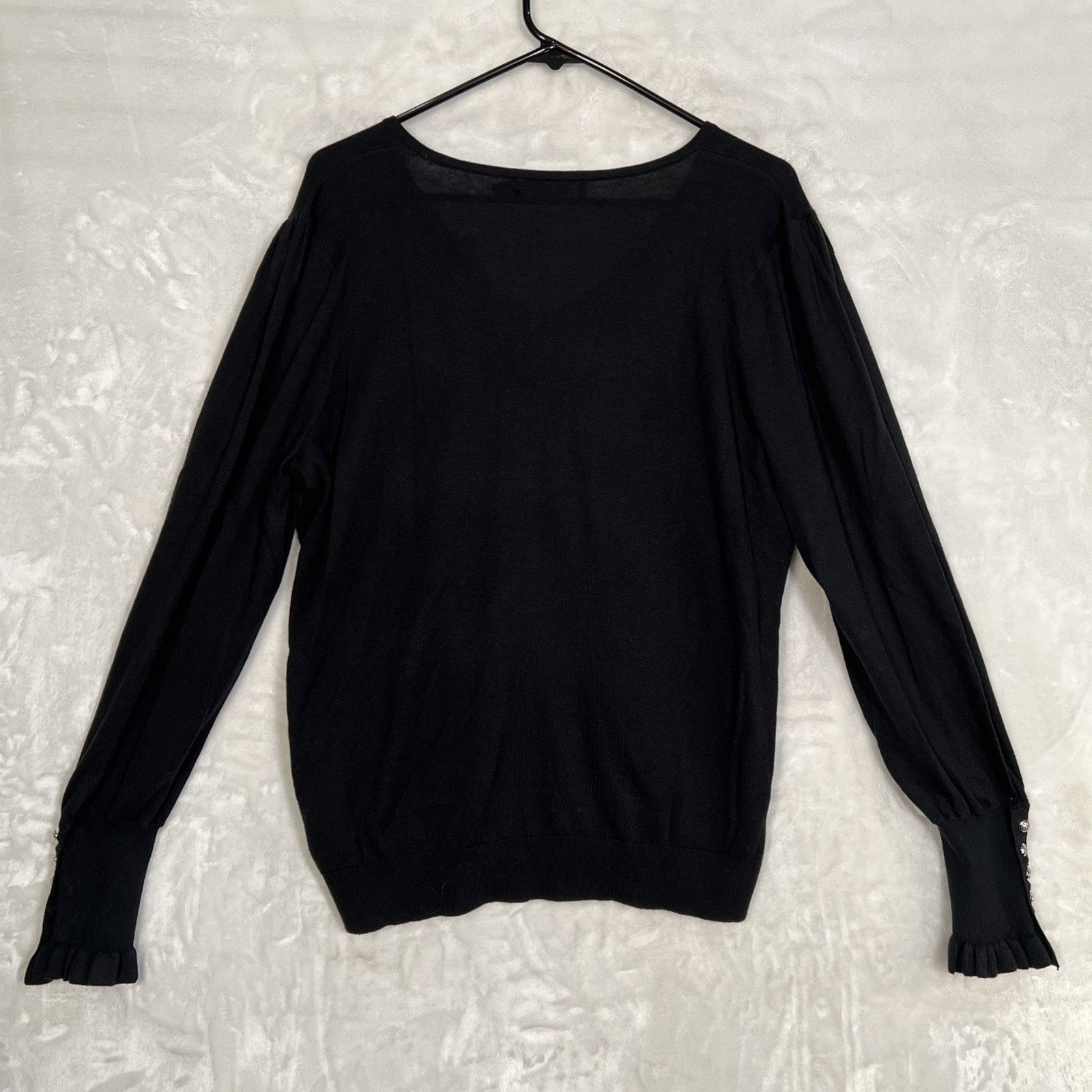 Lauren Ralph Lauren Black Label Ralph Lauren Women's Black Top Silver Buttons Size XL / US 12-14 / IT 48-50 - 15 Thumbnail