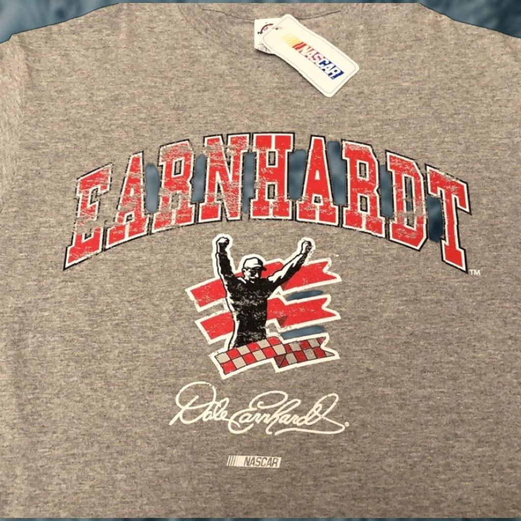 NASCAR VINTAGE 90s Y2k Nascar Dale Earnhardt Shirt Mens L Gray New with Tags | Nascar Shirt Mens L 90s Vintage T-Shirt Size US L / EU 52-54 / 3 - 1 Thumbnail
