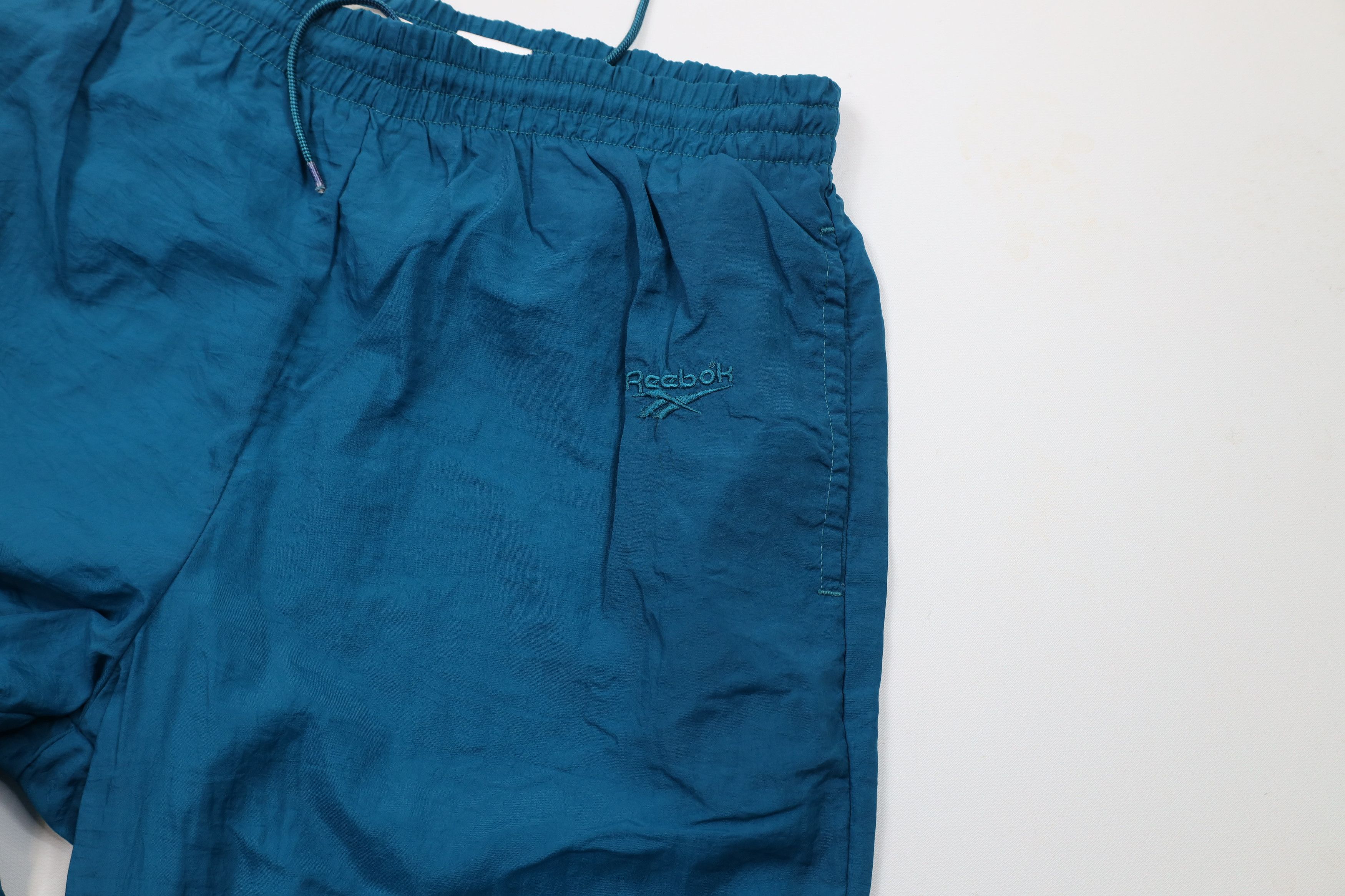 Reebok × Vintage Vintage 90s Reebok Lined Windbreaker Joggers Pants Teal Size US 32 / EU 48 - 6 Thumbnail