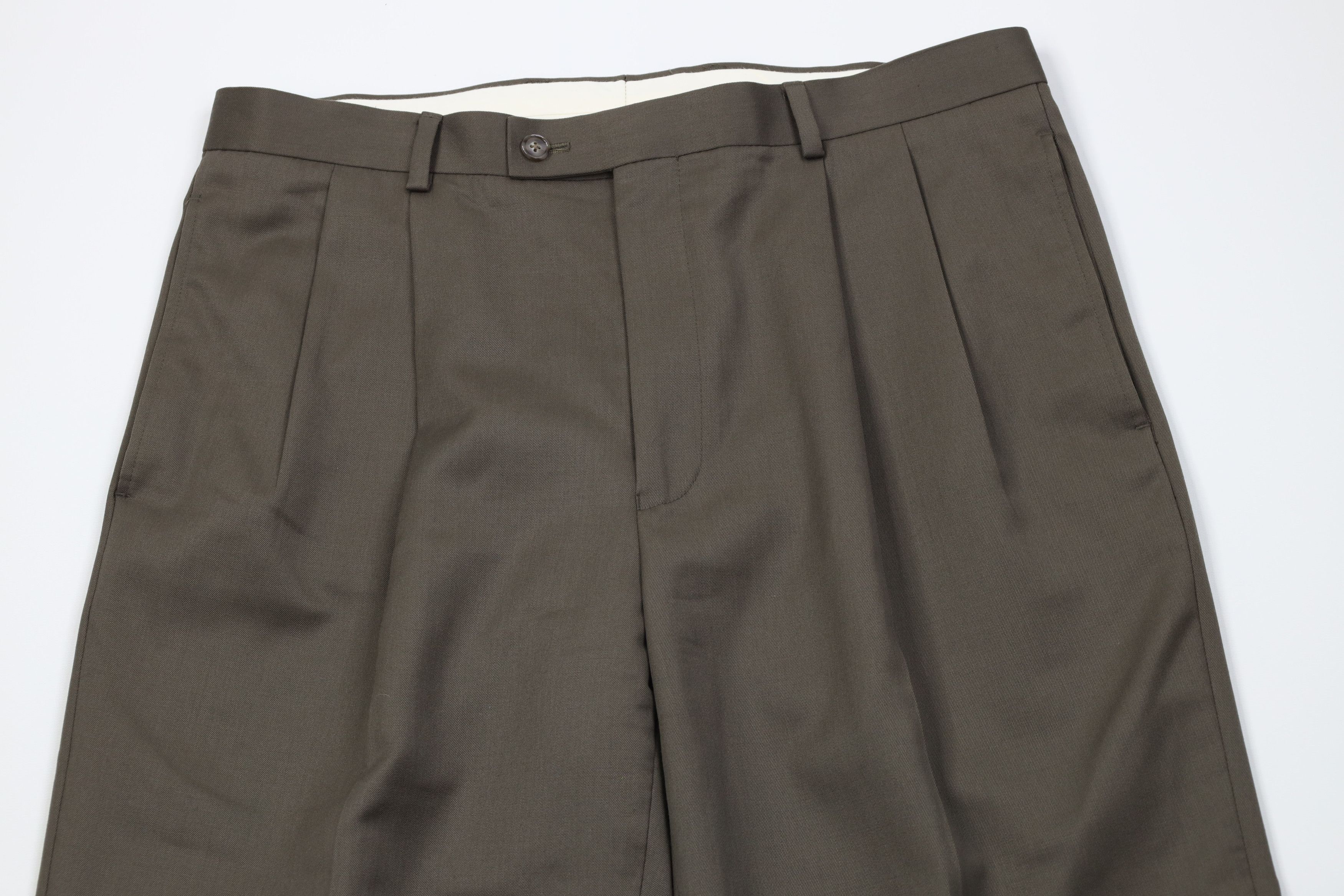 Vintage Vintage 90s Streetwear Wool Knit Wide Leg Chino Pants Brown Size US 34 / EU 50 - 2 Thumbnail
