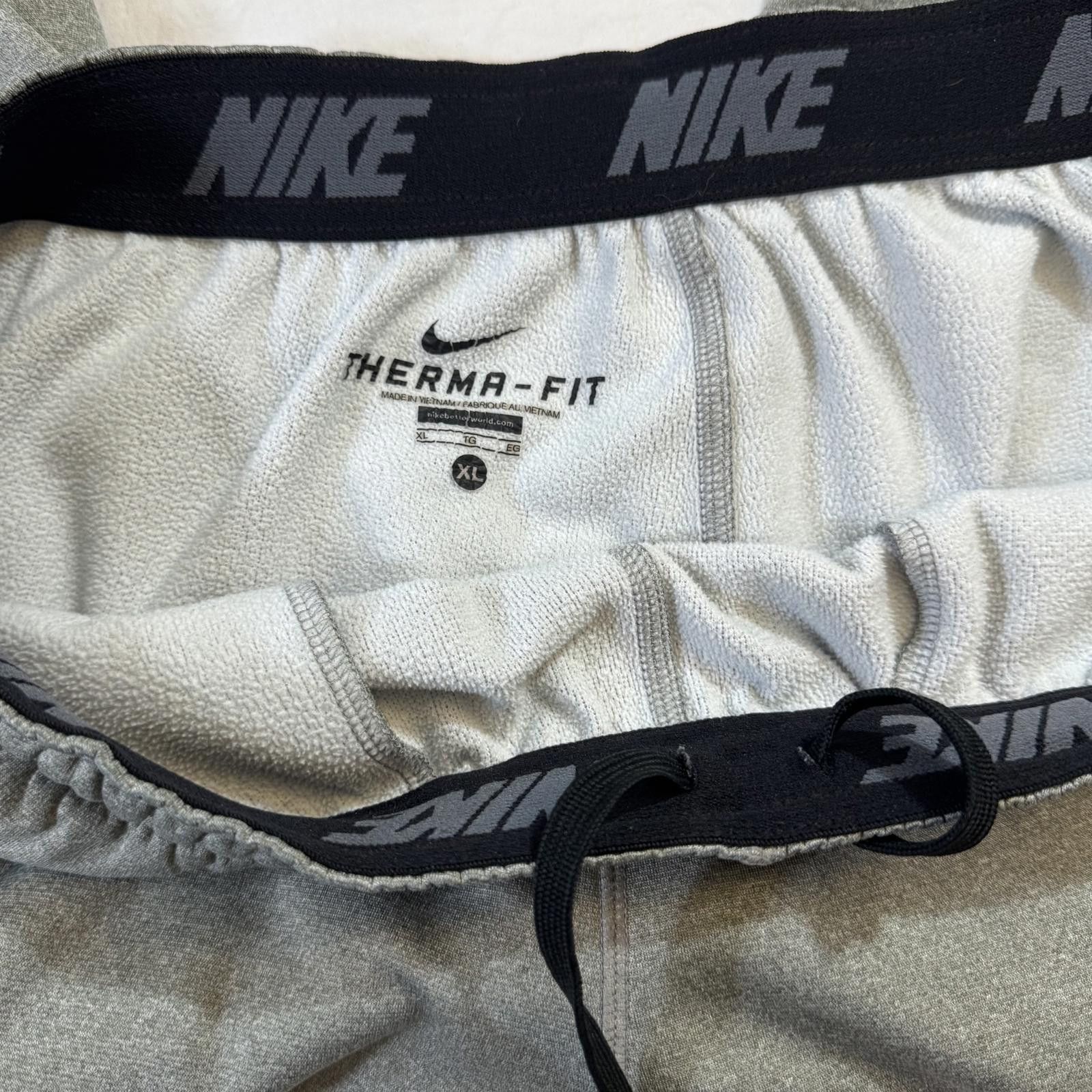 Nike Nike Therma-Fit Pants Men XL Drawstring Track Ankle Zip Gray Size US 36 / EU 52 - 4 Thumbnail